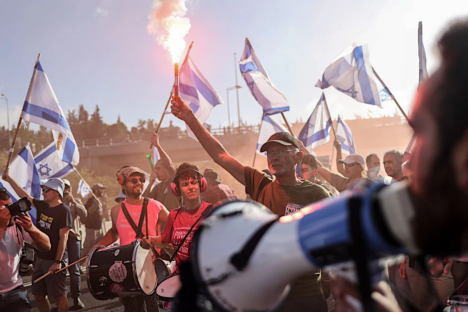 Demonstration in Jerusalem. Die Organisatoren der Proteste hatten im Vorfeld einen „Tag der Störung“ angekündigt.&nbsp;