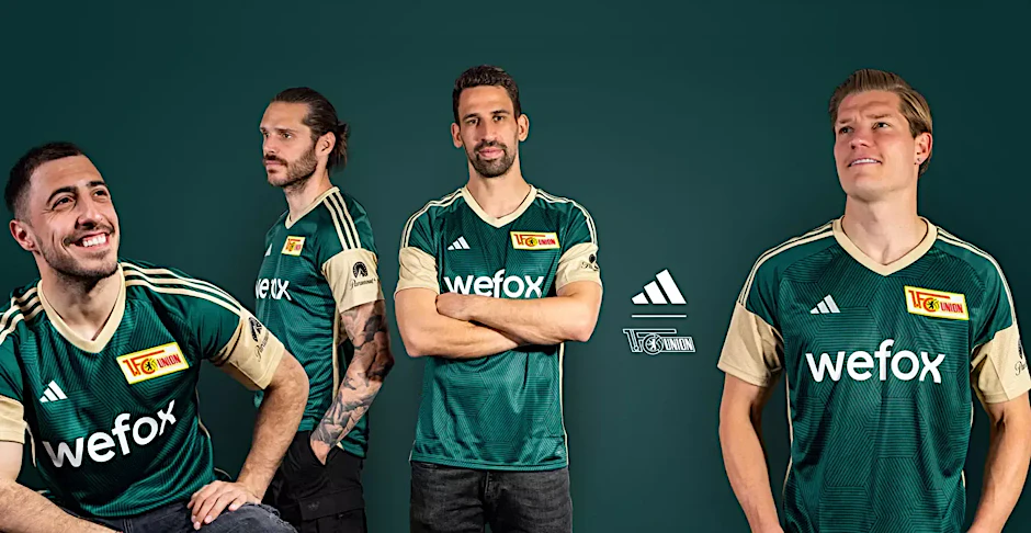 Grün ist die Hoffnung! Das neue Union-Trikot , hier die Ausweichvariante oder auch Trikot Nr,. 3 ist jetzt erstmals zu bewundern.  