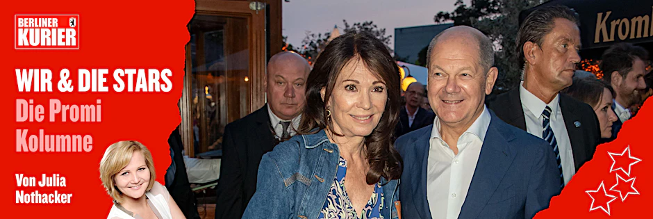 Bundeskanzler Olaf Scholz unterhielt sich auf dem Produzentenfest auch mit Schauspielerin Iris Berben.