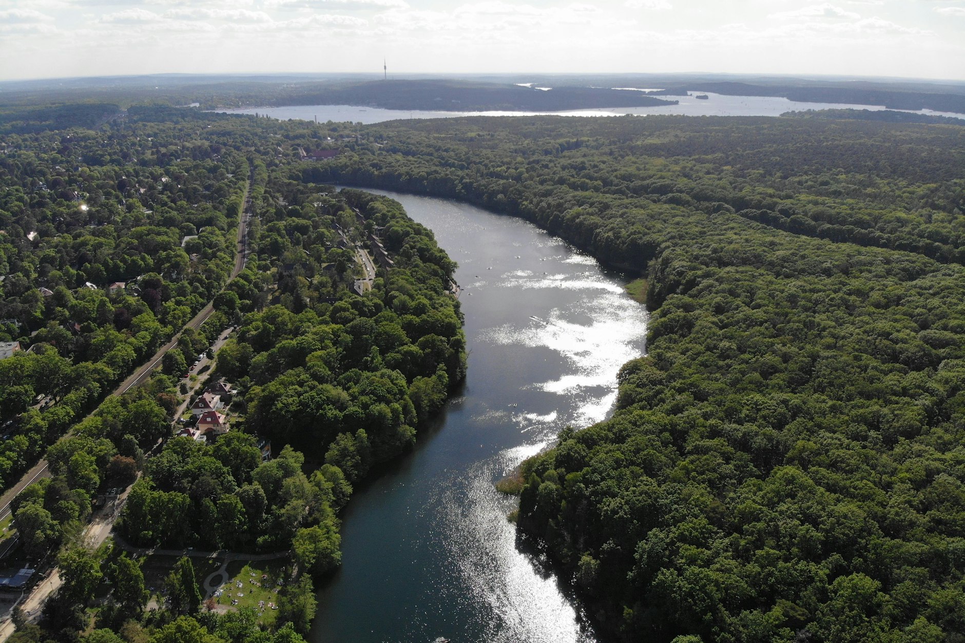 Der Schlachtensee von oben