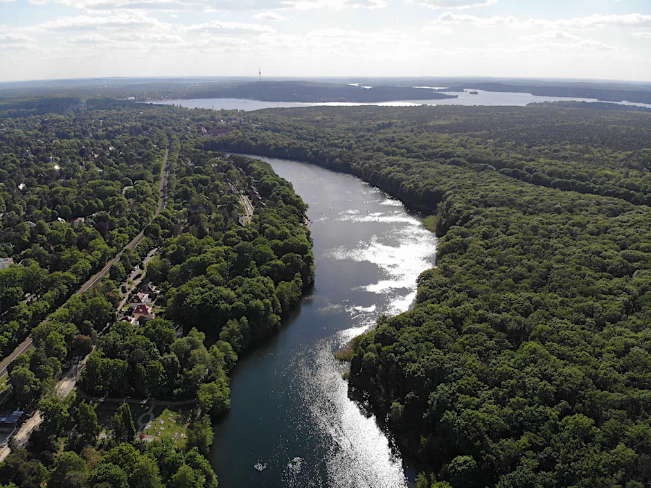 Der Schlachtensee von oben