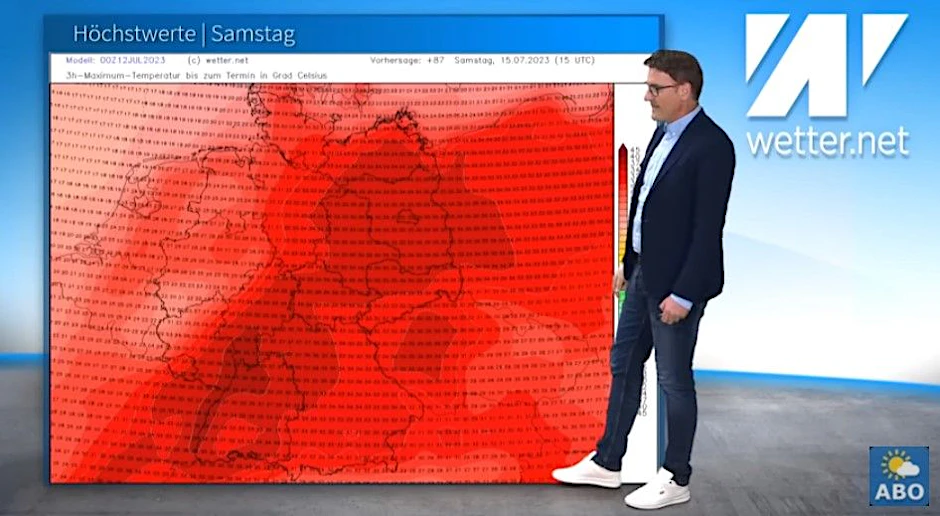 Die nächste Hitze-Spitze gibt es laut Wetter-Experte Dominik Jung am Samstag mit bis zu fast 40 Grad.