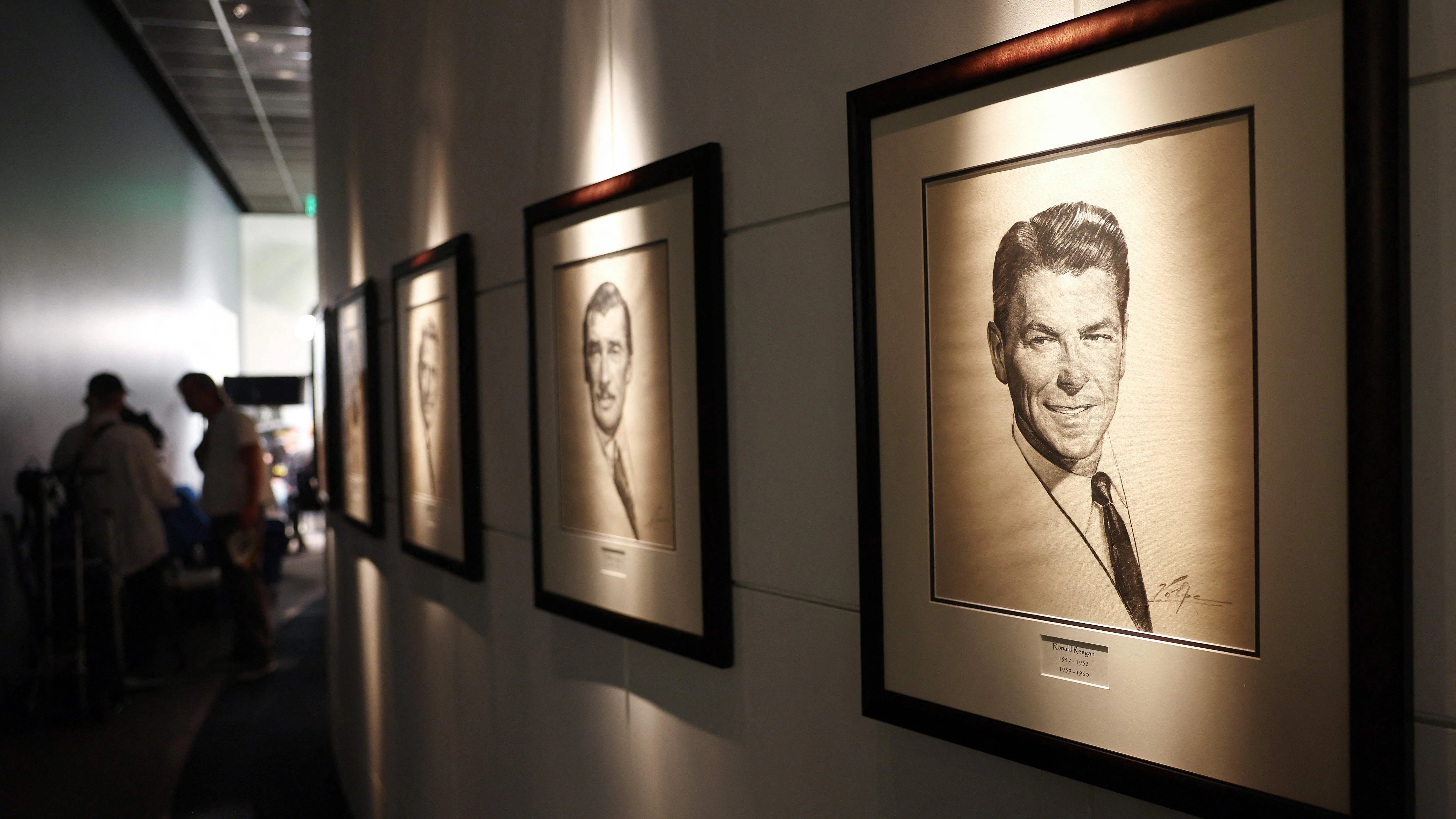 Der ehemalige Gewerkschaftsboss und späterer US-Präsident Ronald Reagan auf einem Bild