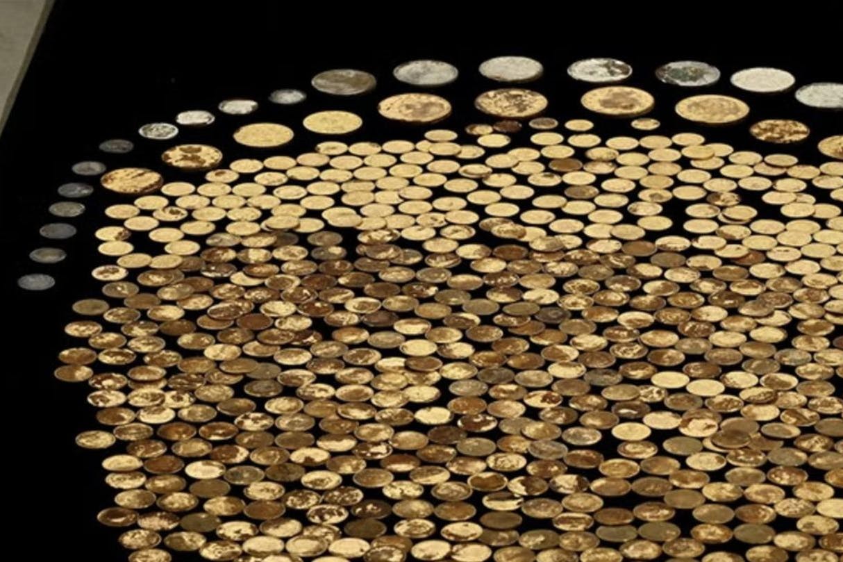 Rund 700 Goldmünzen fand ein Mann auf seinem Maisfeld.