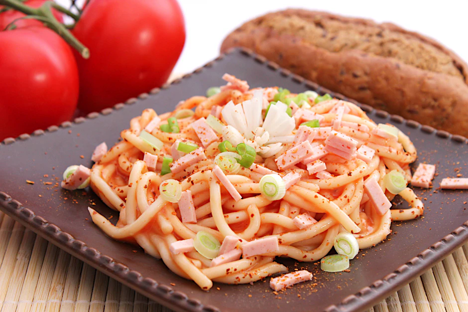 Die Zutaten können beim Spaghetti-Salat auch beliebig variiert werden – so verpassen Lauchzwiebeln dem Nudelsalat etwas Pfiff. Das Rezept ist wirklich flexibel.