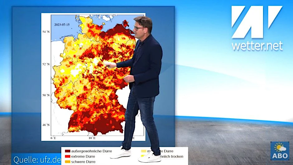 Das Wetter ist und bleibt heiß, der Boden ist trocken. Wetter-Experte Dominik Jung zeigt die Dürre-Karte für Deutschland.