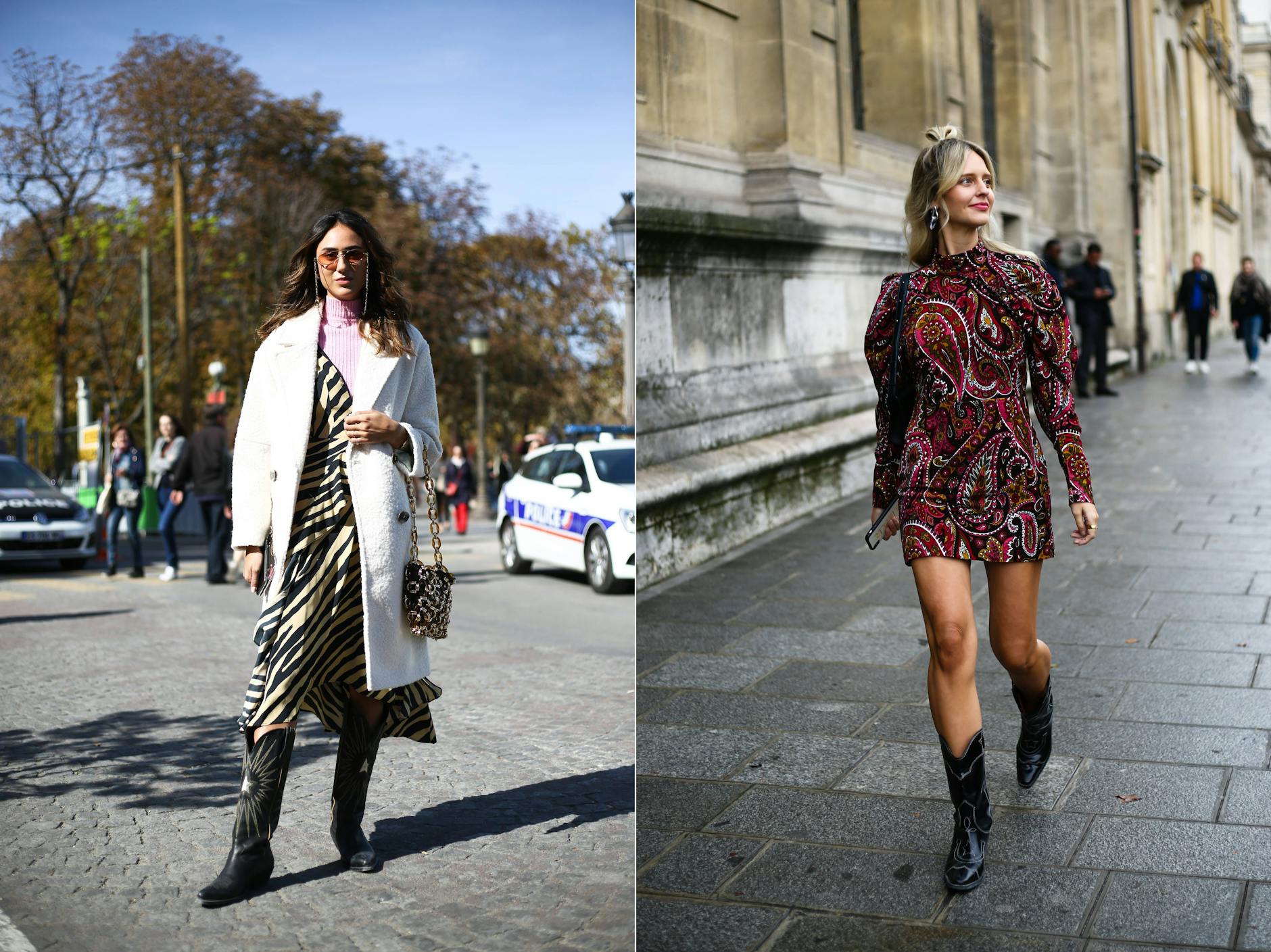 Gute Laune, gutes Outfit! Diese Damen beeindrucken mit ihren Stiefeln. Links ein ganz besonders schön besticktes Modell.