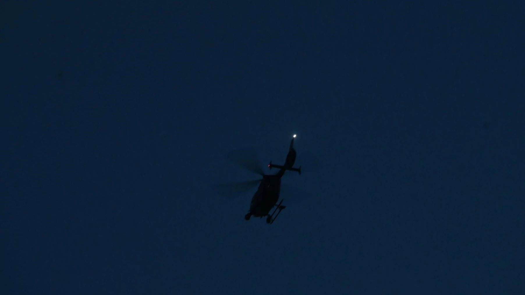 Auch ein Hubschrauber kam in der Nacht bei der Suche nach einem ausgebüxten Löwen in Berlin zum Einsatz.