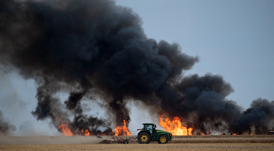 Vor wenigen Tagen: Im sächsischen Lützen geht wegen der extremen Trockenheit ein Feld in Flammen auf.