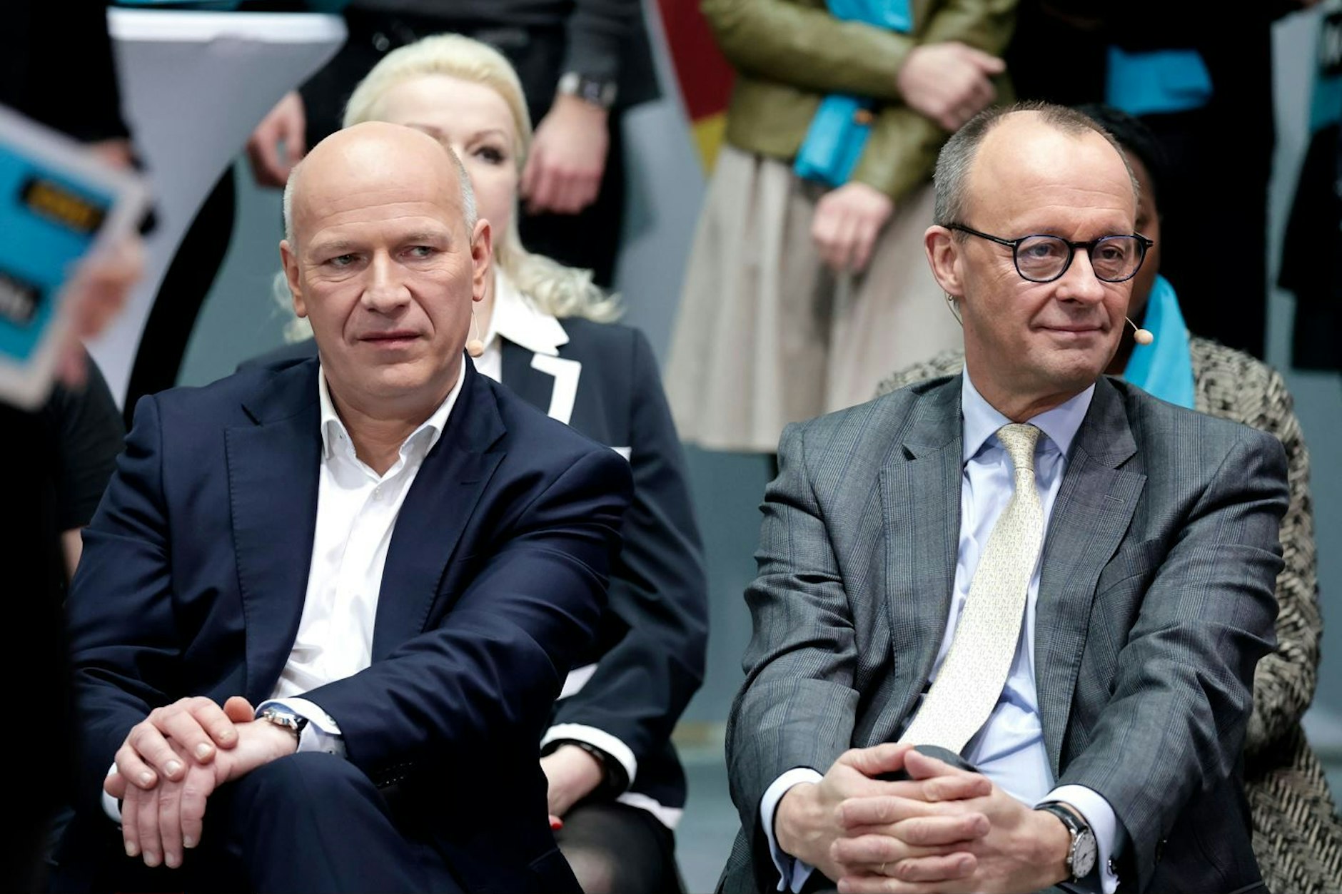 Beim Thema AfD liegen sie weit auseinander: Berlins Regierender Bürgermeister Kai Wegner (CDU/links im Bild), und Friedrich Merz, der CDU-Bundeschef.