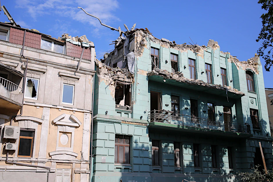 Ein beschädigtes Haus in Odessa: Russland nimmt die Hafenstadt für Angriffe stärker ins Visier.