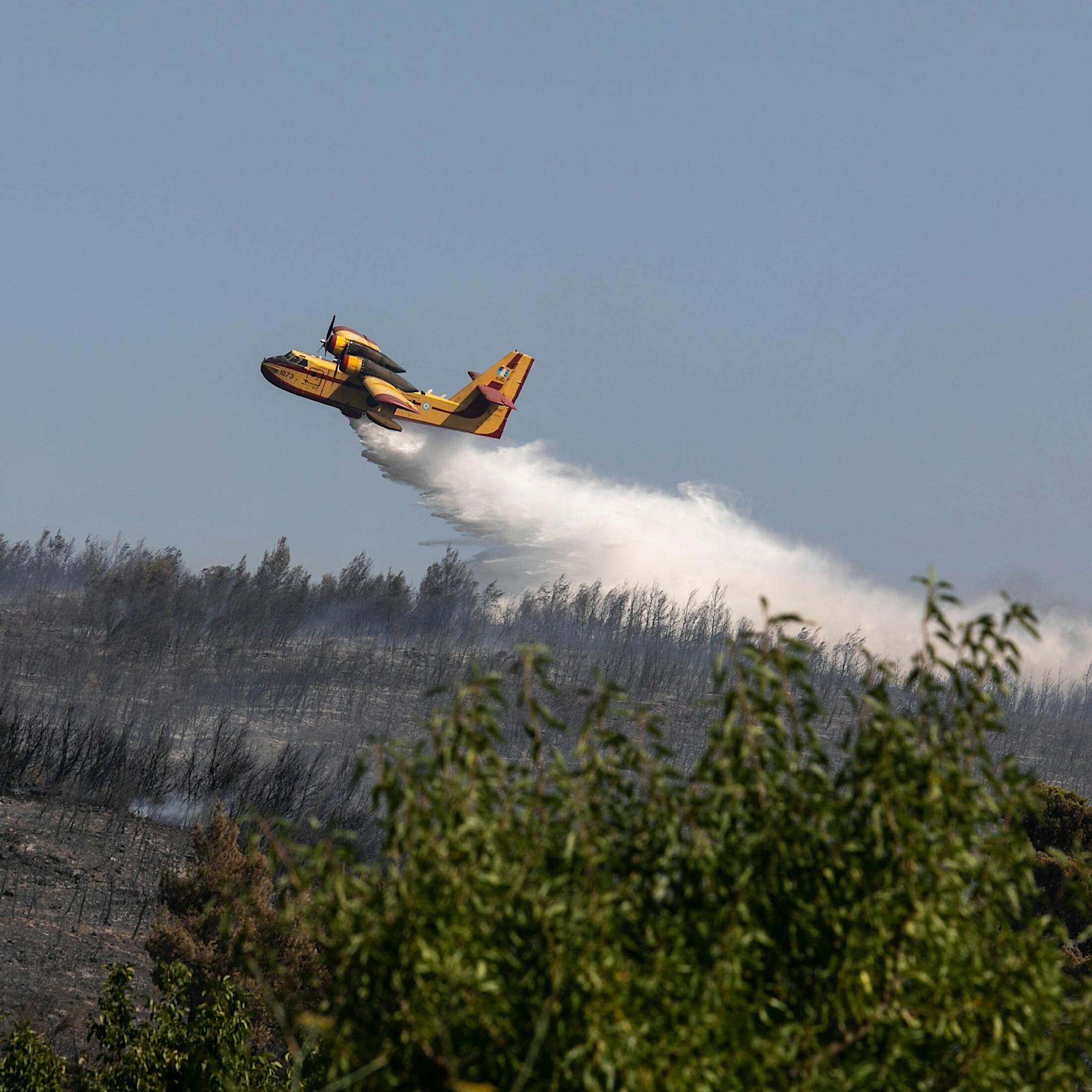 Waldbrände in Griechenland: Löschflugzeug stürzt ab und explodiert (Video)
