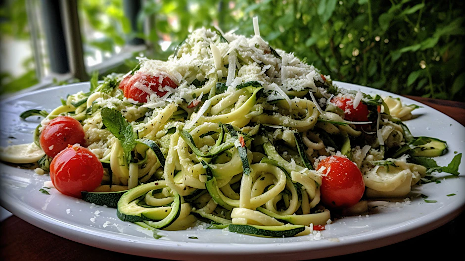 Das Rezept für Spaghetti mit Zucchinisoße aus dem Backofen ist leicht gekocht und schmeckt allen.
