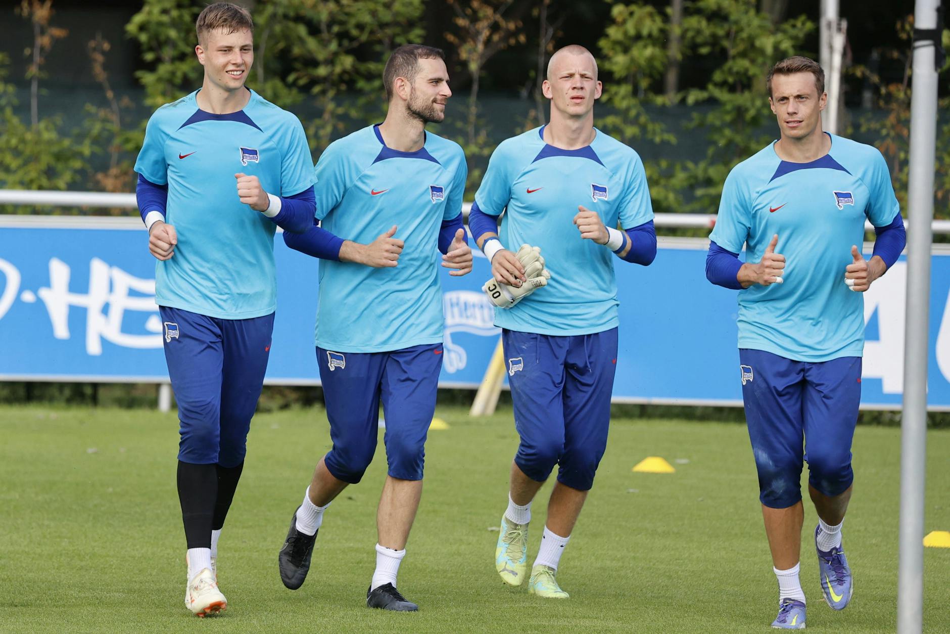 Herthas Torhüter: Tjark Ernst gilt als Keeper der Zukunft, Marius Gersbeck ist nach Schlägerei suspendiert, Oliver Christensen ist Verkaufskandidat und Alexander Schwolow wechselte zum 1. FC Union (v.l.n.r.). 