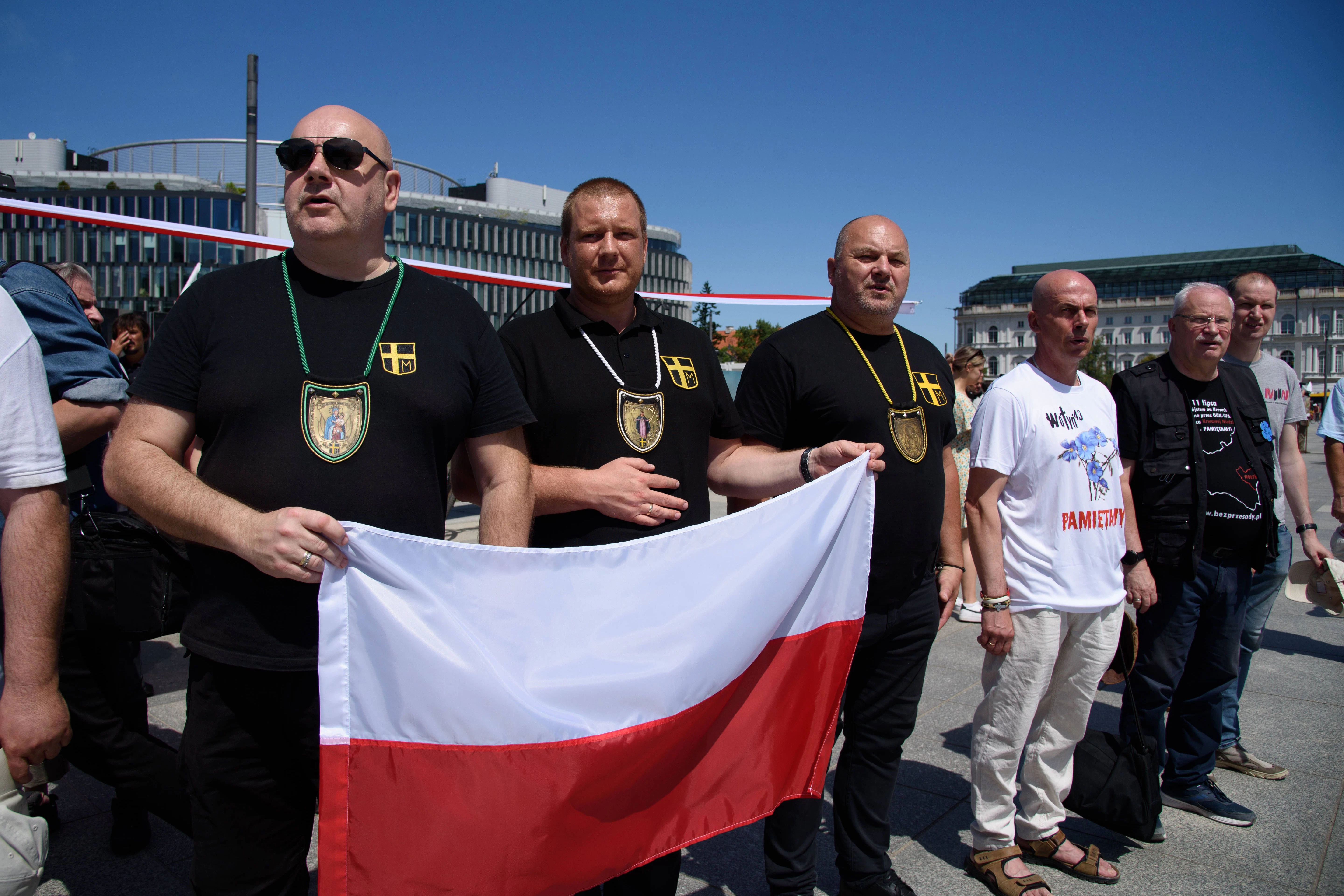 Einige Polen gedenken des Massakers von Wolhynien in Warschau. Ein Foto von 2023