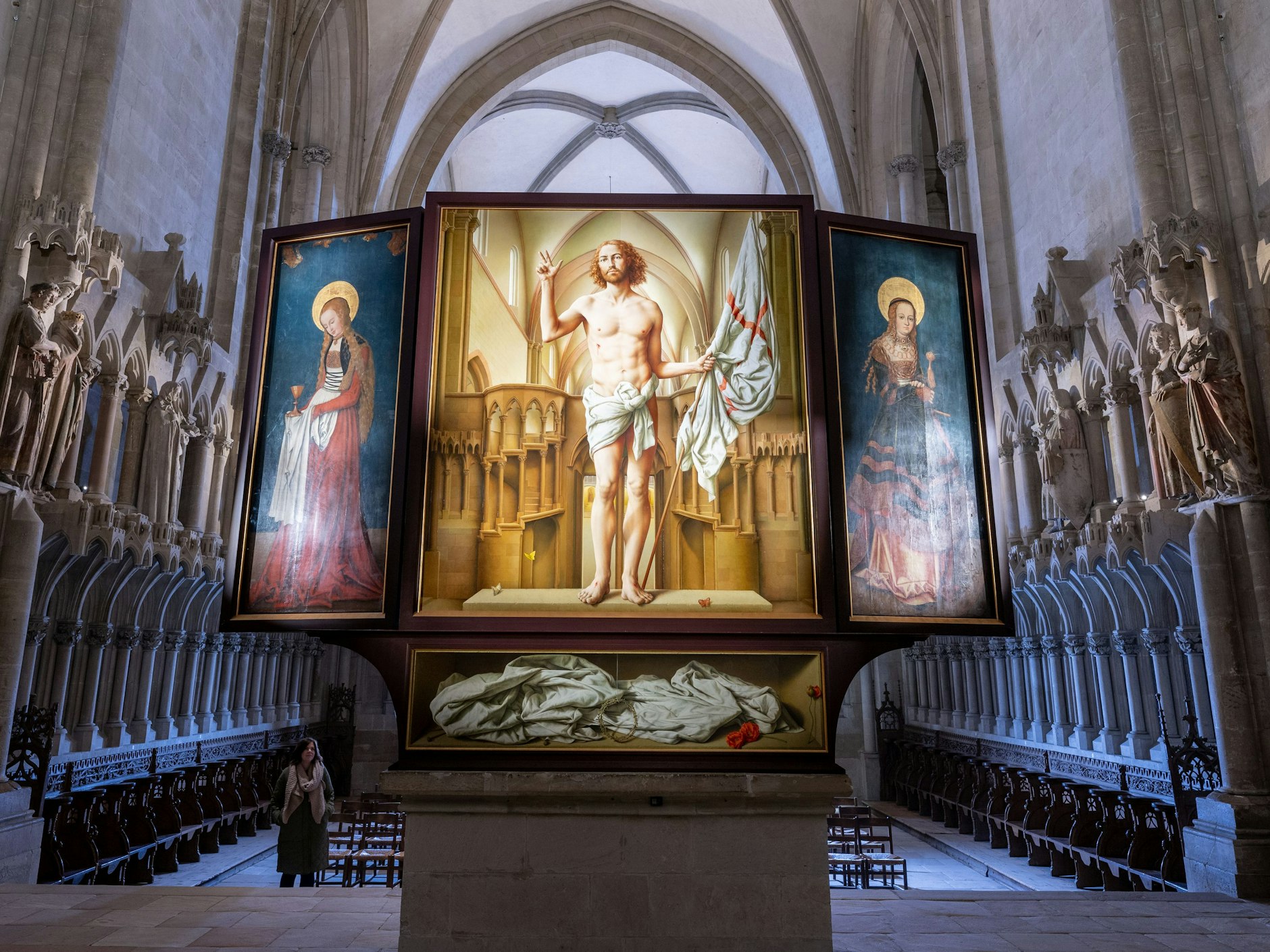 Die Rückseite des Altarretabels im Westchor des Naumburger Doms.