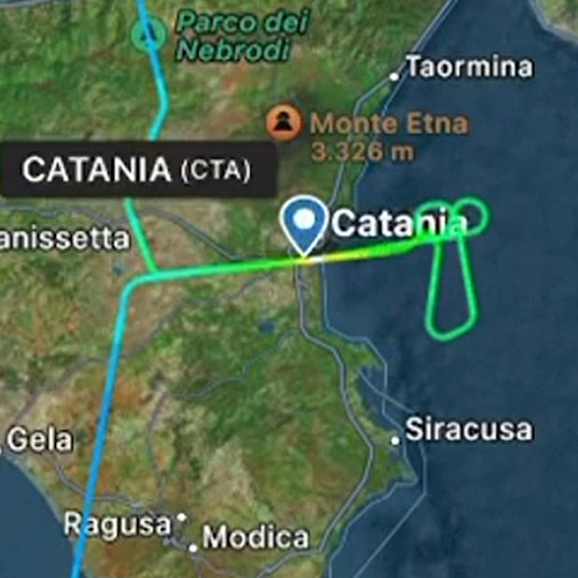 Lufthansa-Pilot fliegt Penis-Route über Catania: Protestaktion aus dem Cockpit?