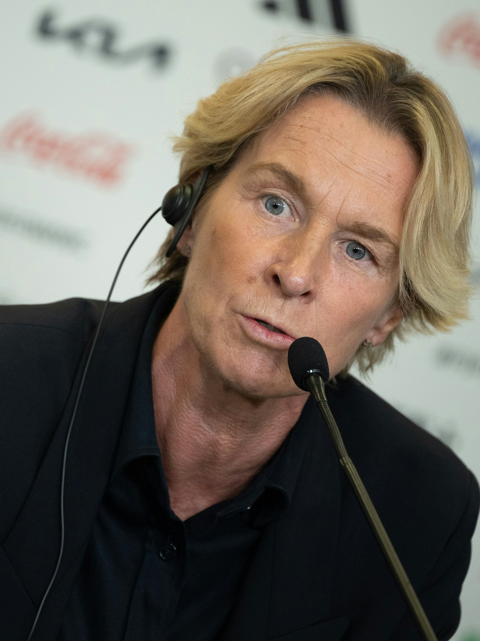 Bundestrainerin Martina Voss-Tecklenburg hat vor dem Spiel gegen Südkorea keine Zweifel am Erfolg.