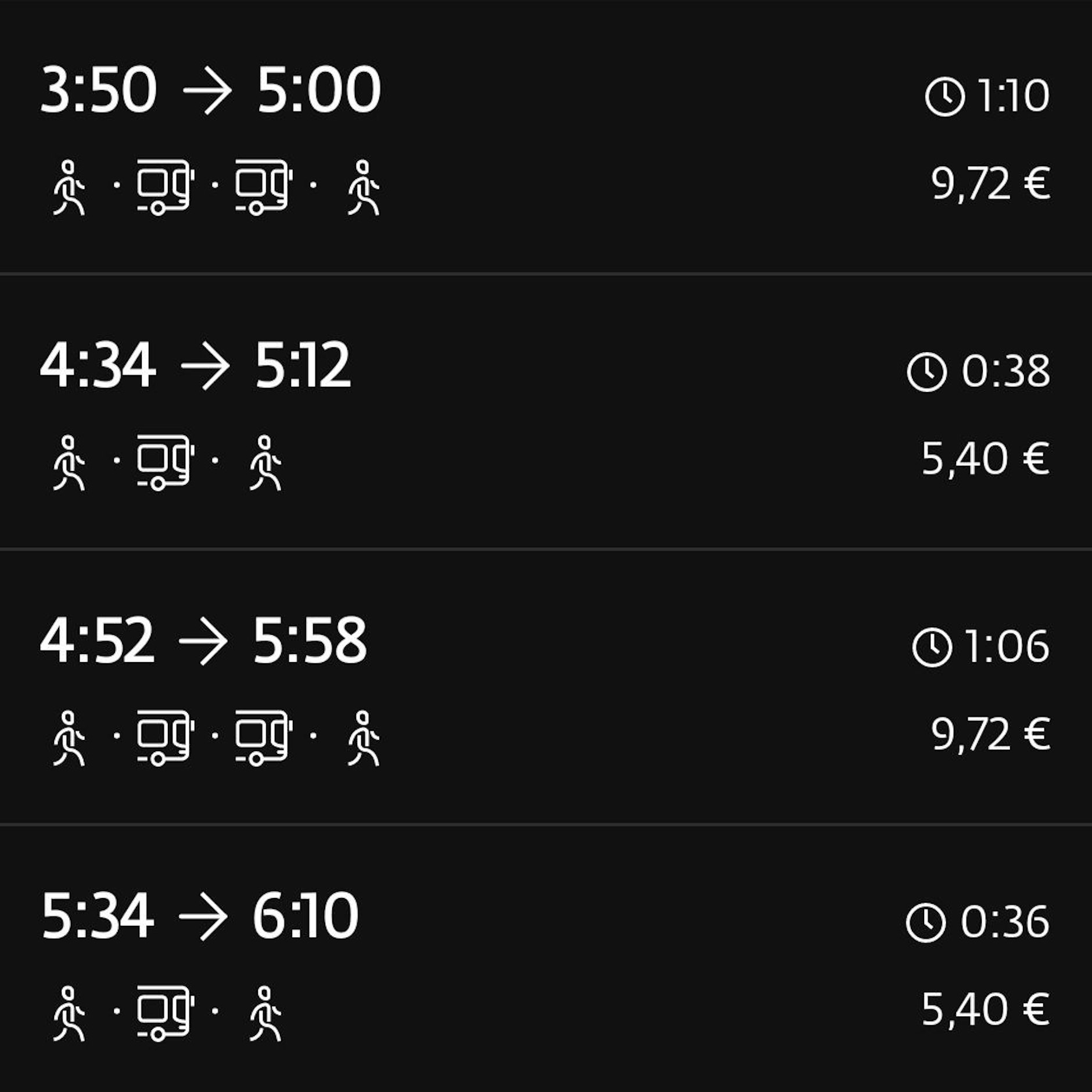 Die Kosten einer Fahrt mit dem Nachtbus in Amsterdam