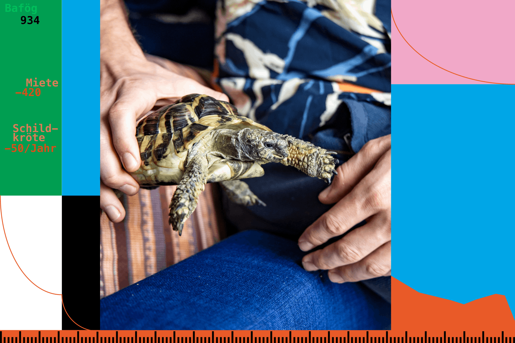 Malte, der anonym bleiben möchte, mit seiner Schildkröte Dieter