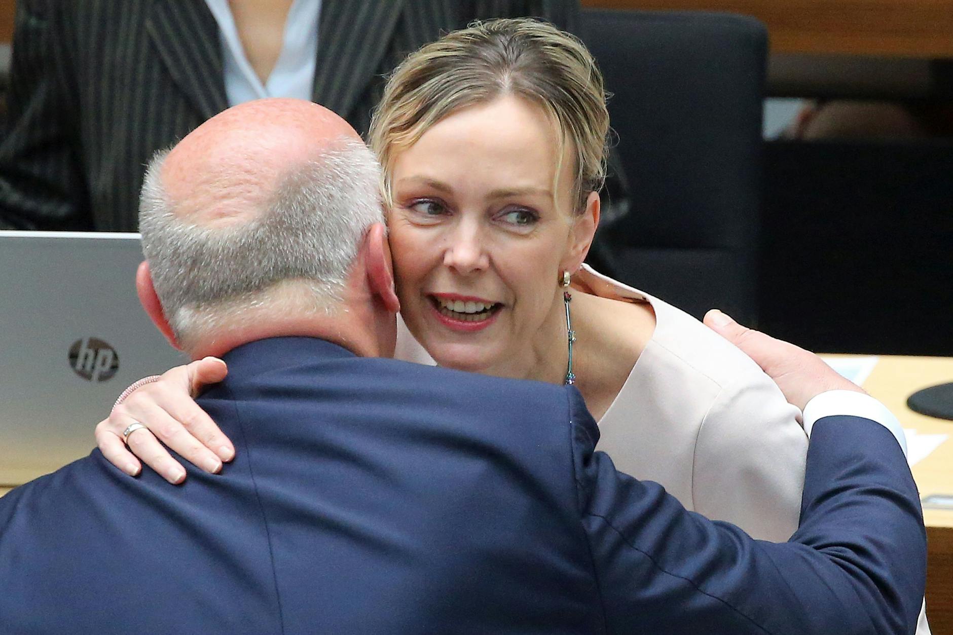Manja Schreiner und Kai Wegner im Berliner Abgeordnetenhaus