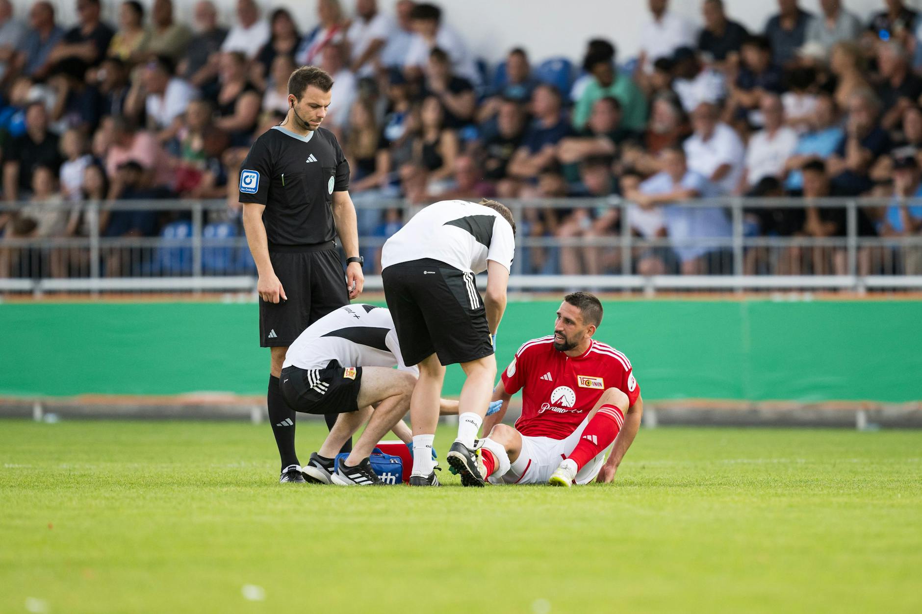 Rani Khedira musste beim Erstrundensieg im DFB-Pokal bei FC-Astoria Walldorf verletzungsbedingt ausgewechselt werden.