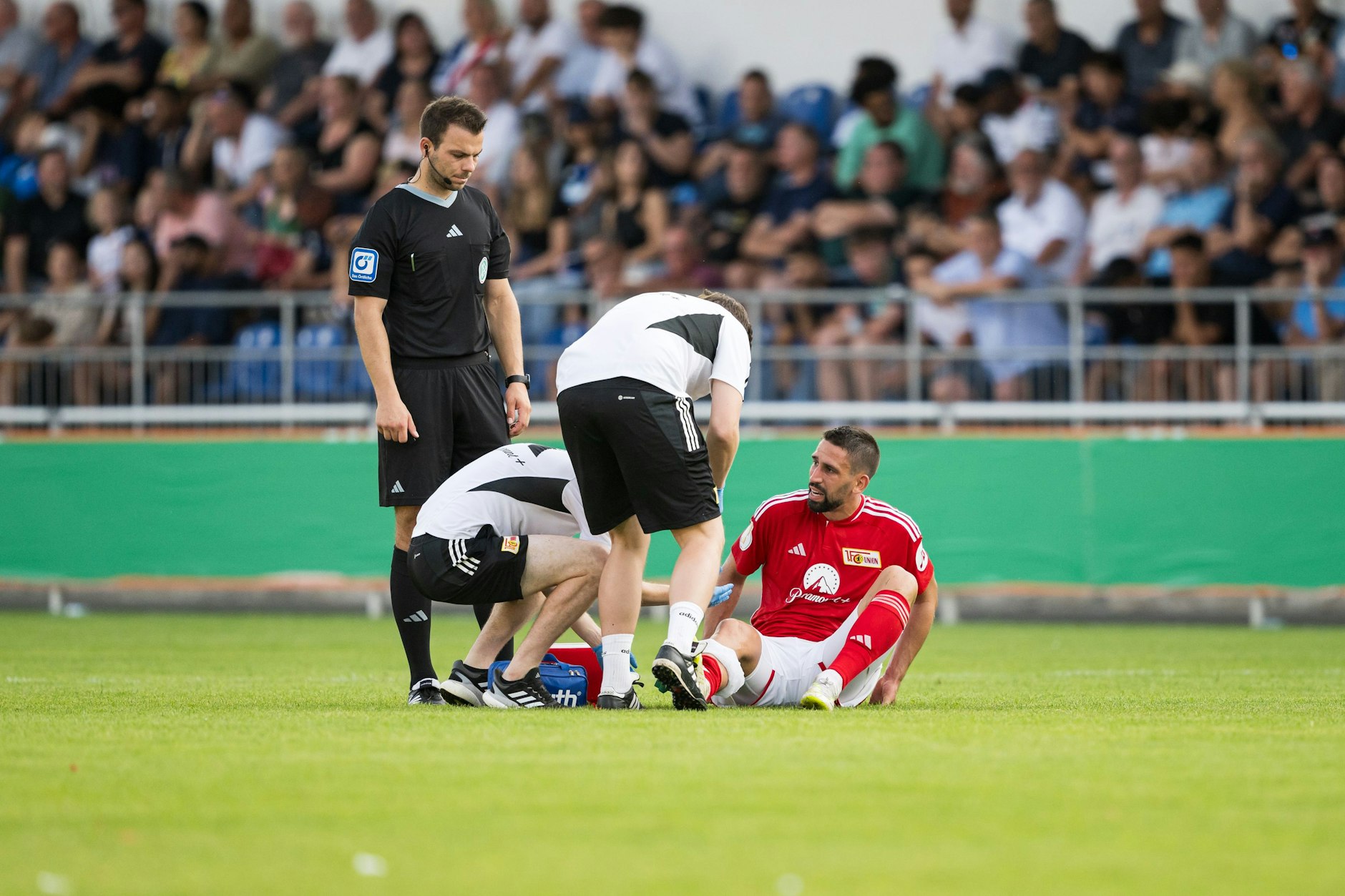 Rani Khedira musste beim Erstrundensieg im DFB-Pokal bei FC-Astoria Walldorf verletzungsbedingt ausgewechselt werden.