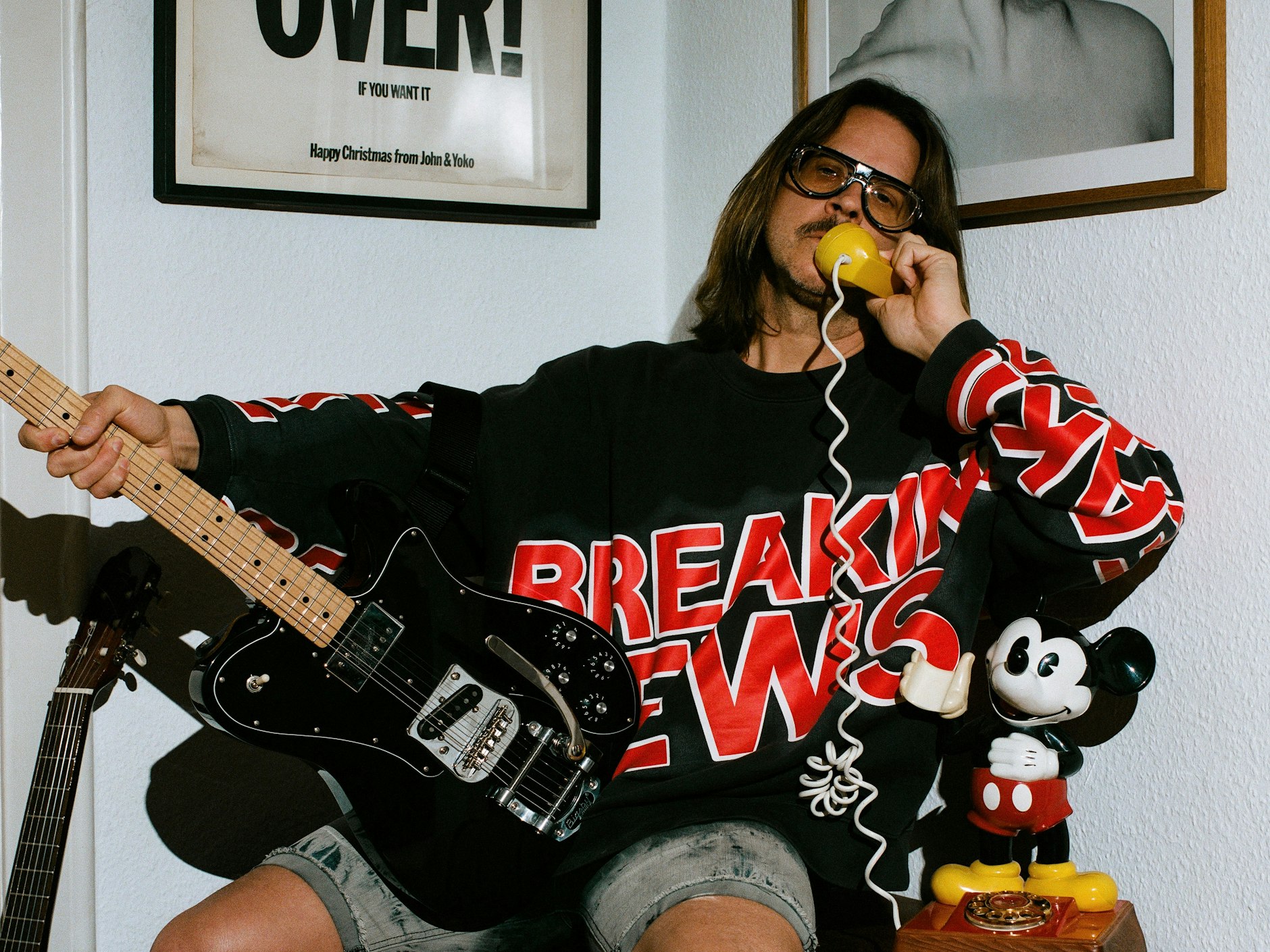 Performer Casey Spooner (born 1970) in his Berlin apartment, wearing his favourite sweatshirt by designer Willy Chavarria.
