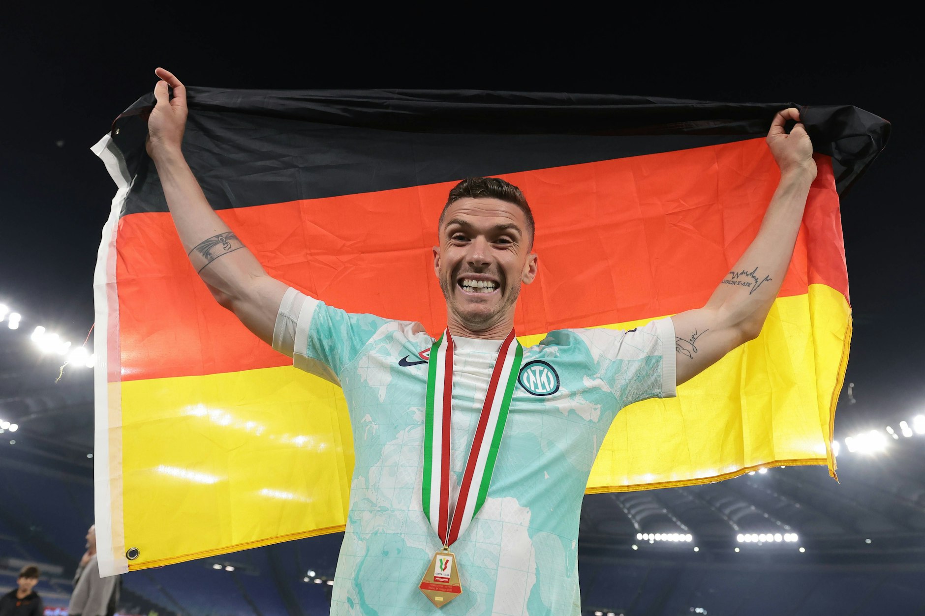 Robin Gosens, hier nach dem Sieg von Inter Mailand im italienischen Pokalfinale am 24. Mai, läuft ab sofort für den 1. FC Union Berlin in der Bundesliga auf.