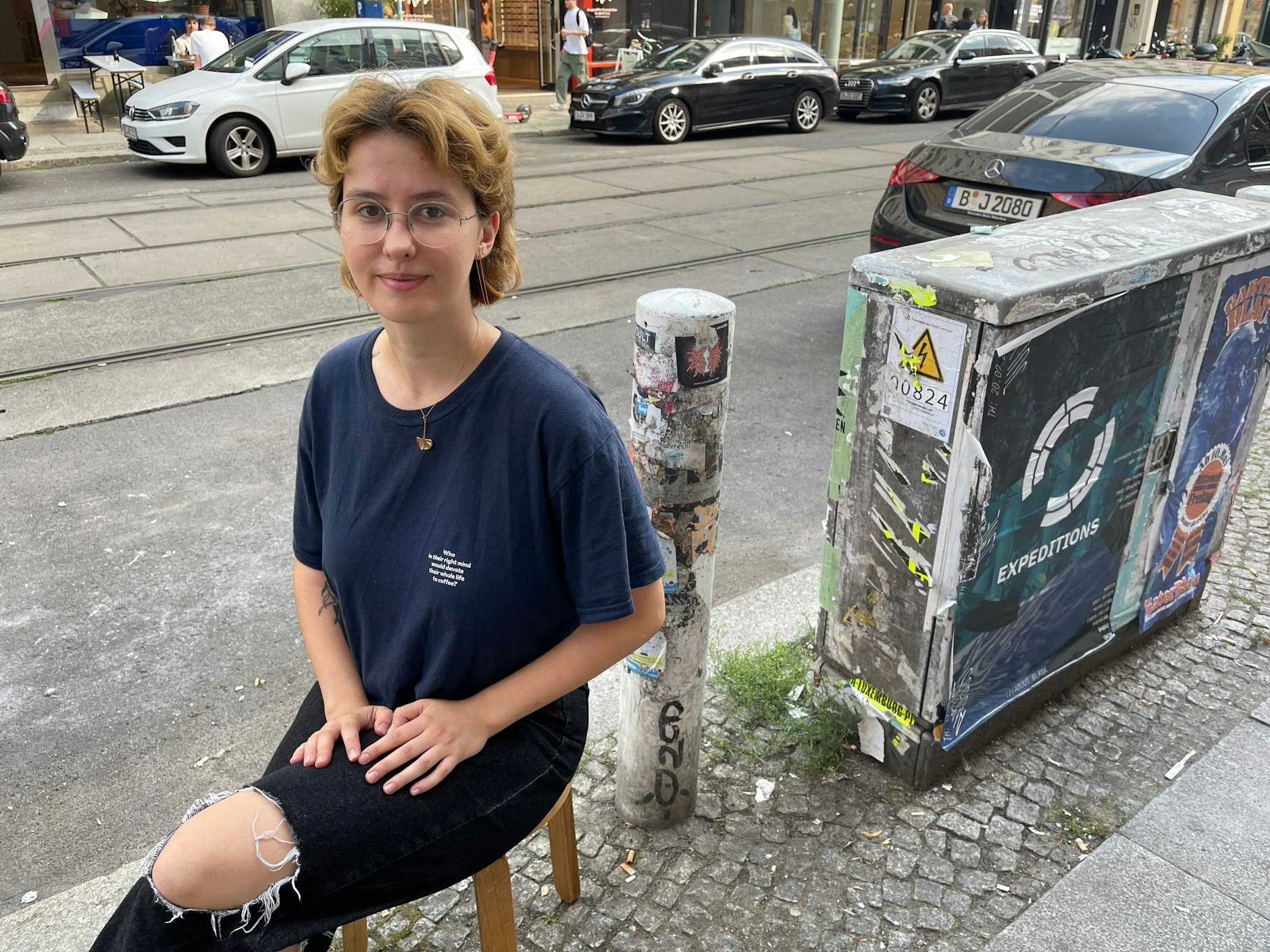 Leonie, die im Café Five Elephant in Mitte jobbt, hat ihren Vokuhila erst seit drei Wochen.&nbsp;