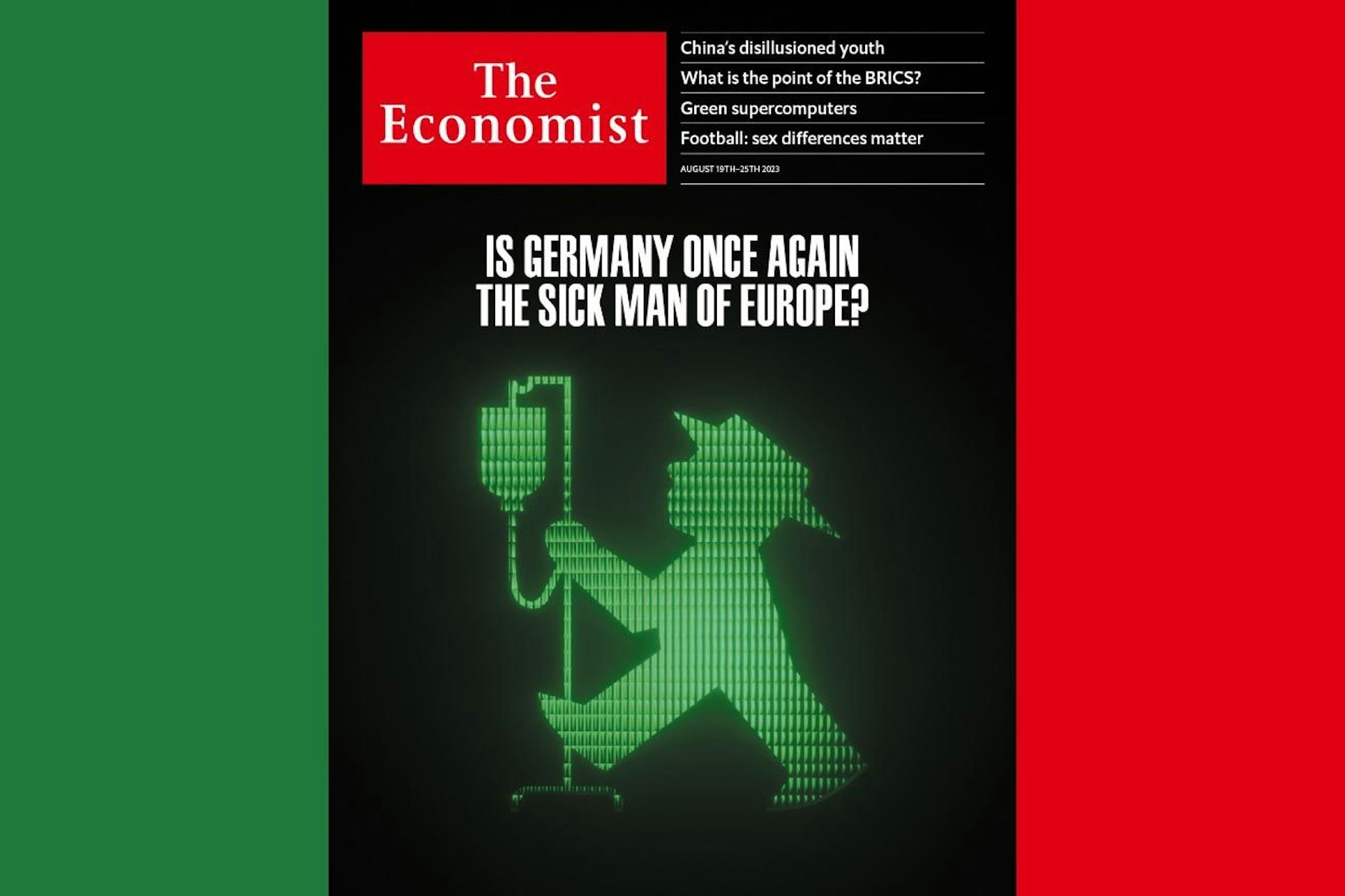 Hat nur bedingt etwas mit der DDR-Wirtschaft zu tun: ein Ampelmännchen, das am Tropf geht.