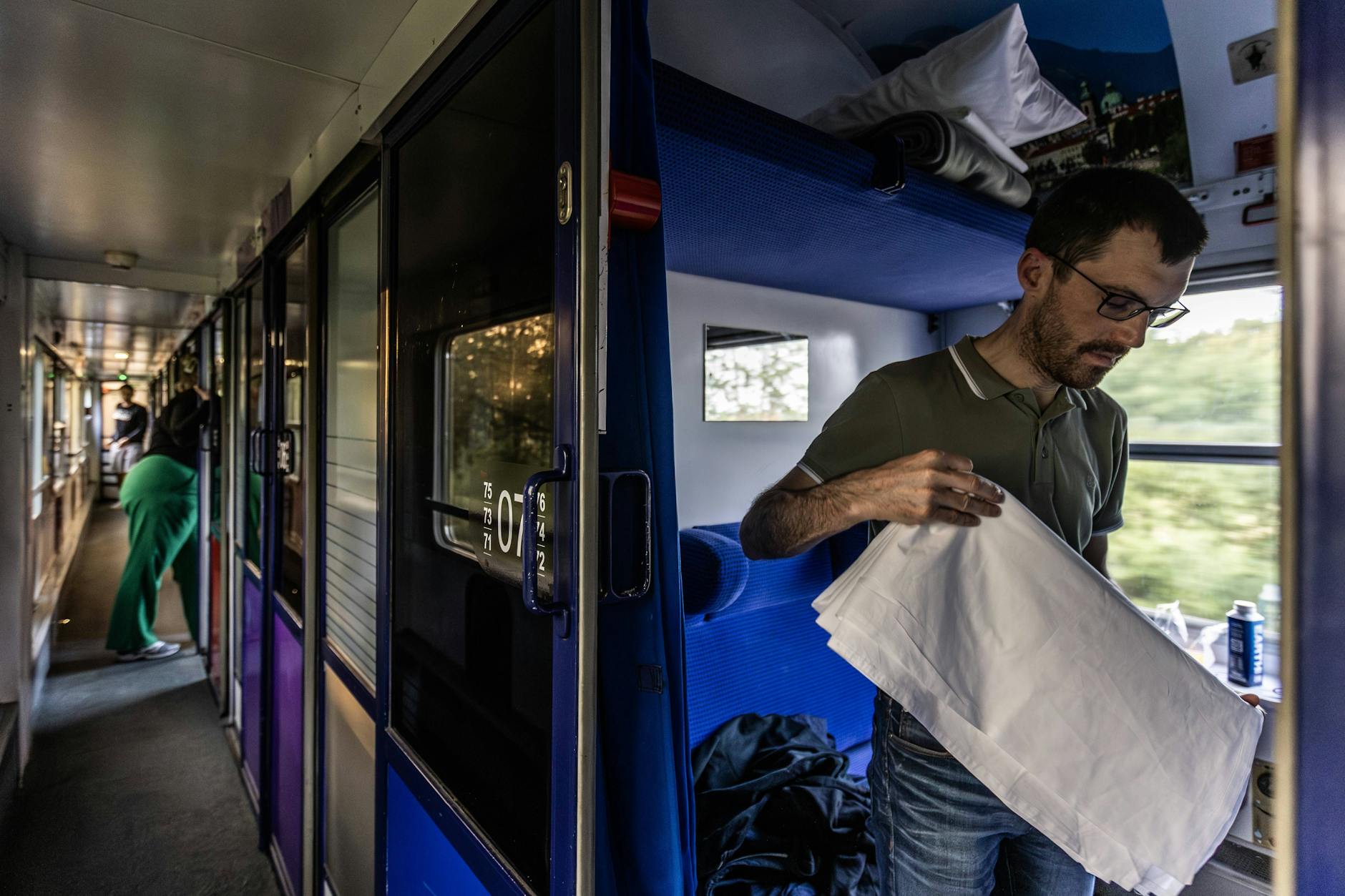 Mit dem Nachtzug unterwegs: Fahrgäste im European Sleeper.