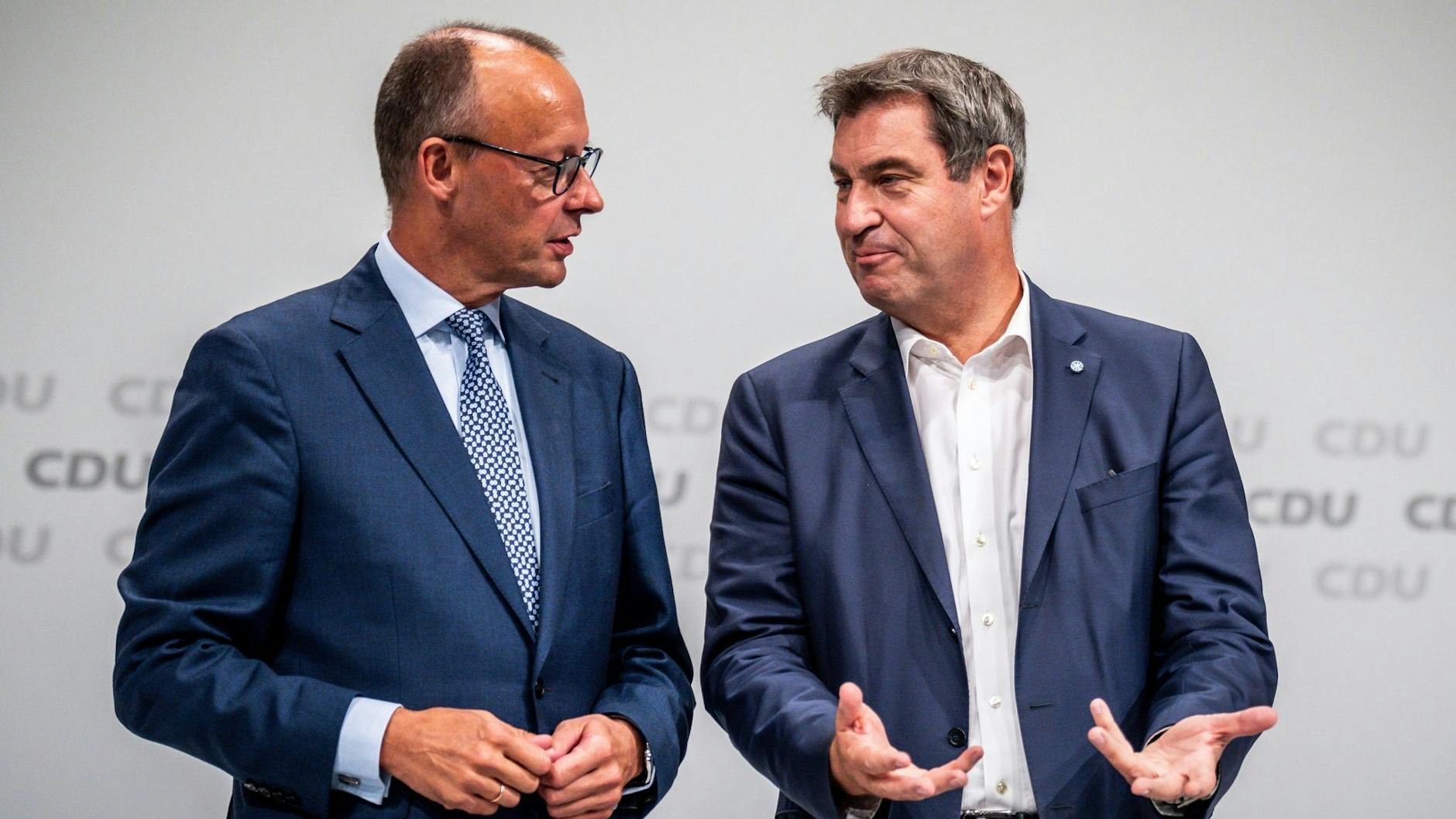 CDU-Chef Friedrich Merz (links) und CSU-Chef Markus Söder.