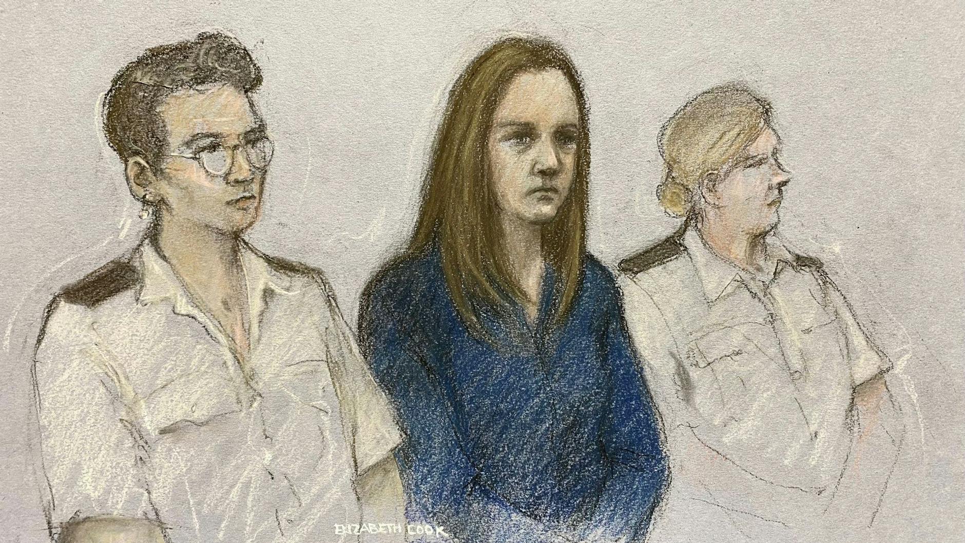 Die Krankenschwester Lucy Letby im Manchester Crown Court. Während des Prozesses durfte nicht fotografiert werden.