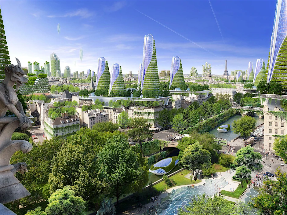 Vision einer Stadt der Zukunft: So stellt sich der belgische Architekt Vincent Callebaut die „Smart City“ Paris im Jahre 2050 vor. Vielleicht auch was für Berlin.