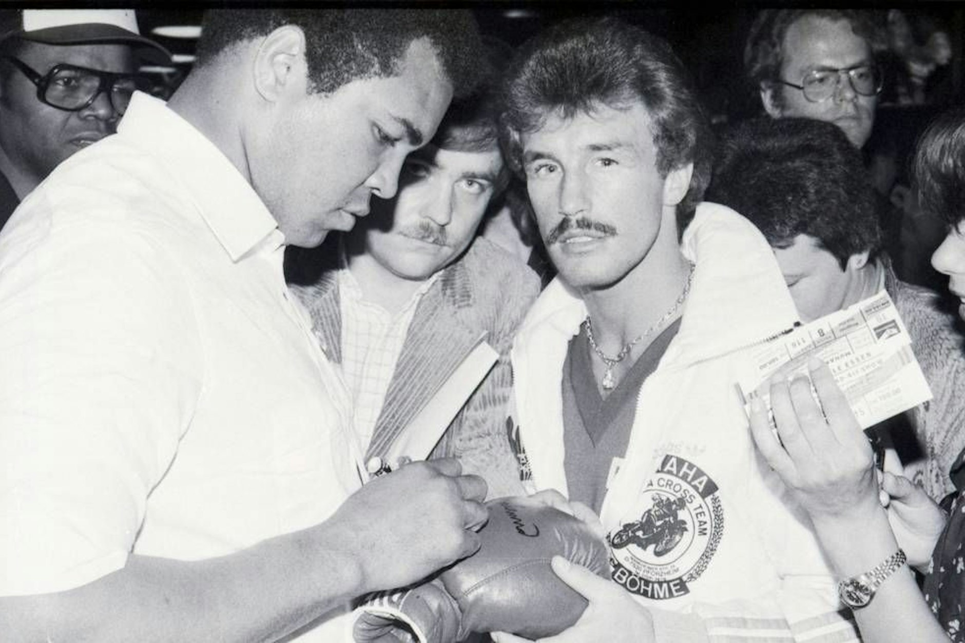 Legenden und zwei, die Spaß hatten: Muhammad Ali und René Weller auf PR-Tour für Capri-Sonne.