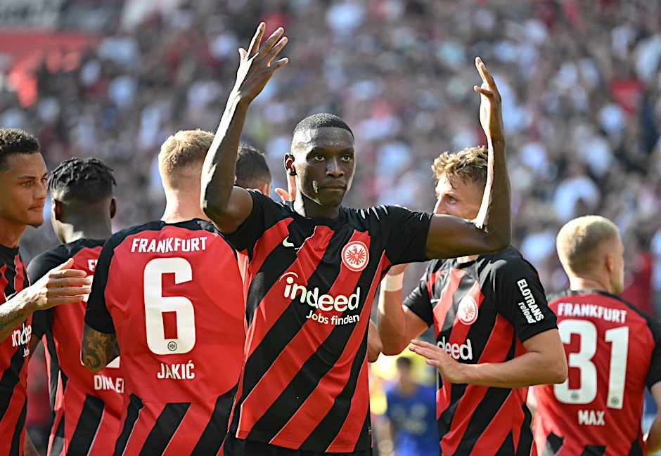 Frankfurts Randal Kolo Muani war mit seinem Treffer der Matchwinner im Hessen-Derby.  