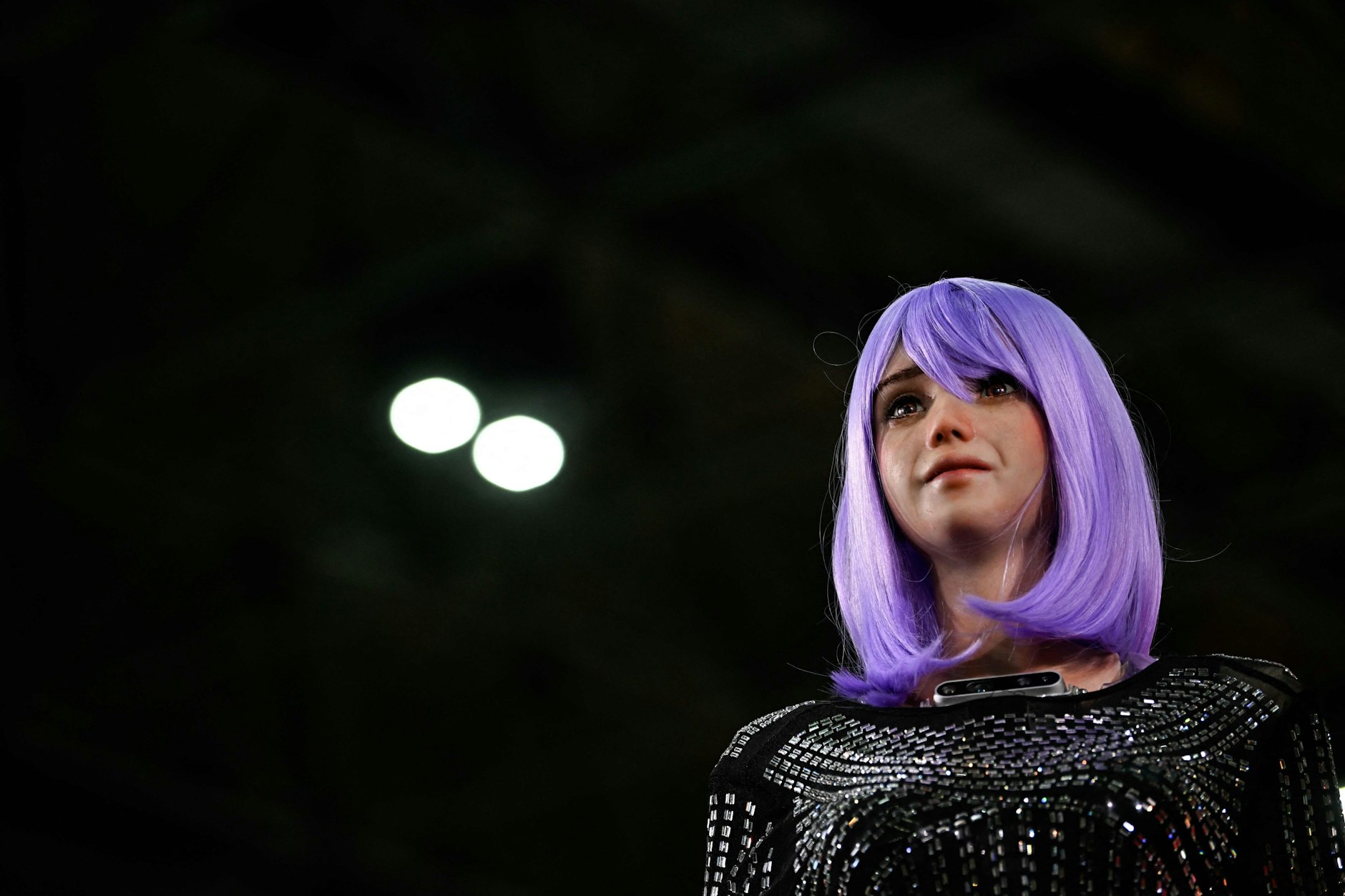 Ein Gesicht der Künstlichen Intelligenz: Dieser KI-Roboter namens Desdemona war im Mai auf einer Messe in Rio de Janeiro in Brasilien zu sehen.