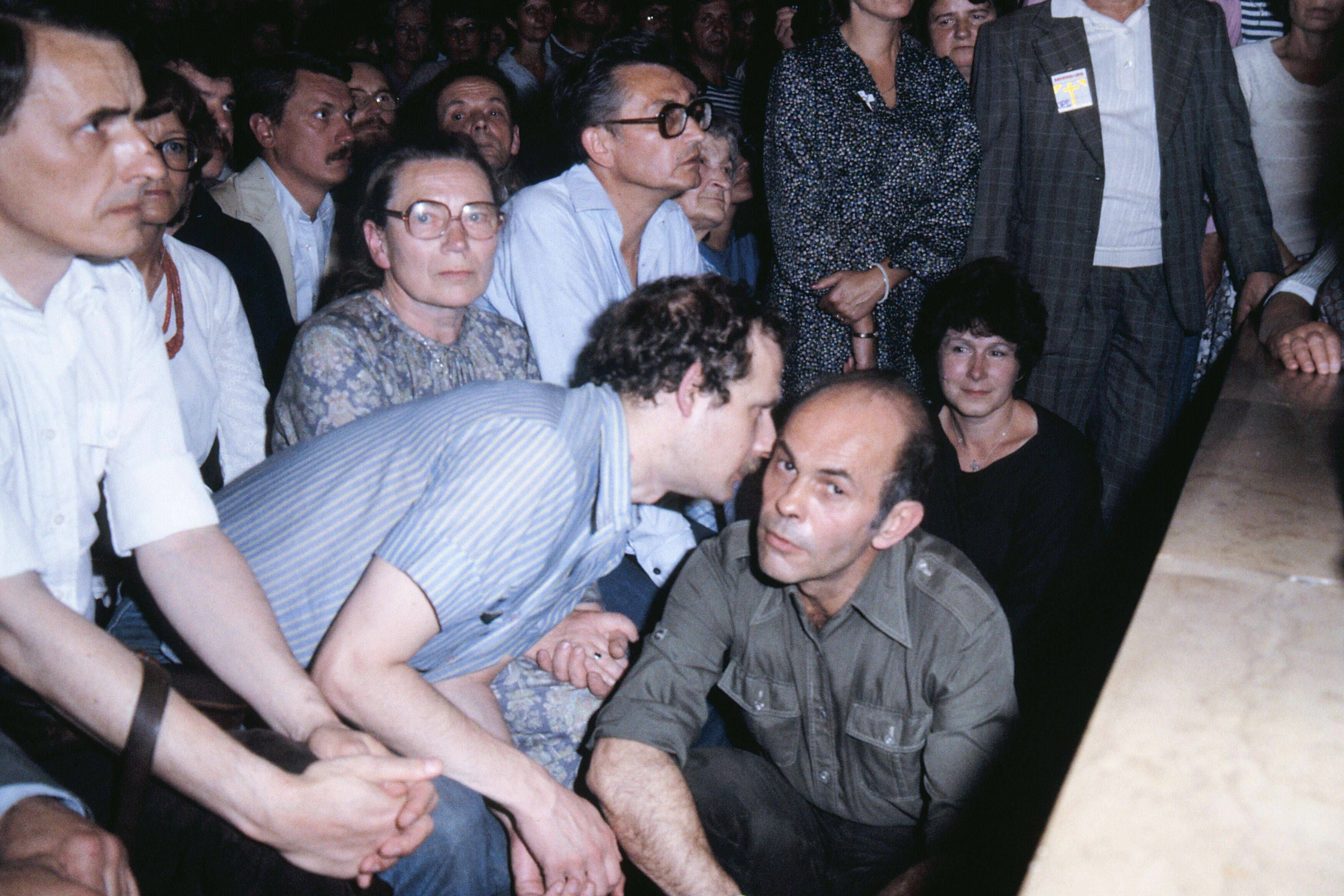 Jacek Kuron (rechts) und Adam Michnik 1986