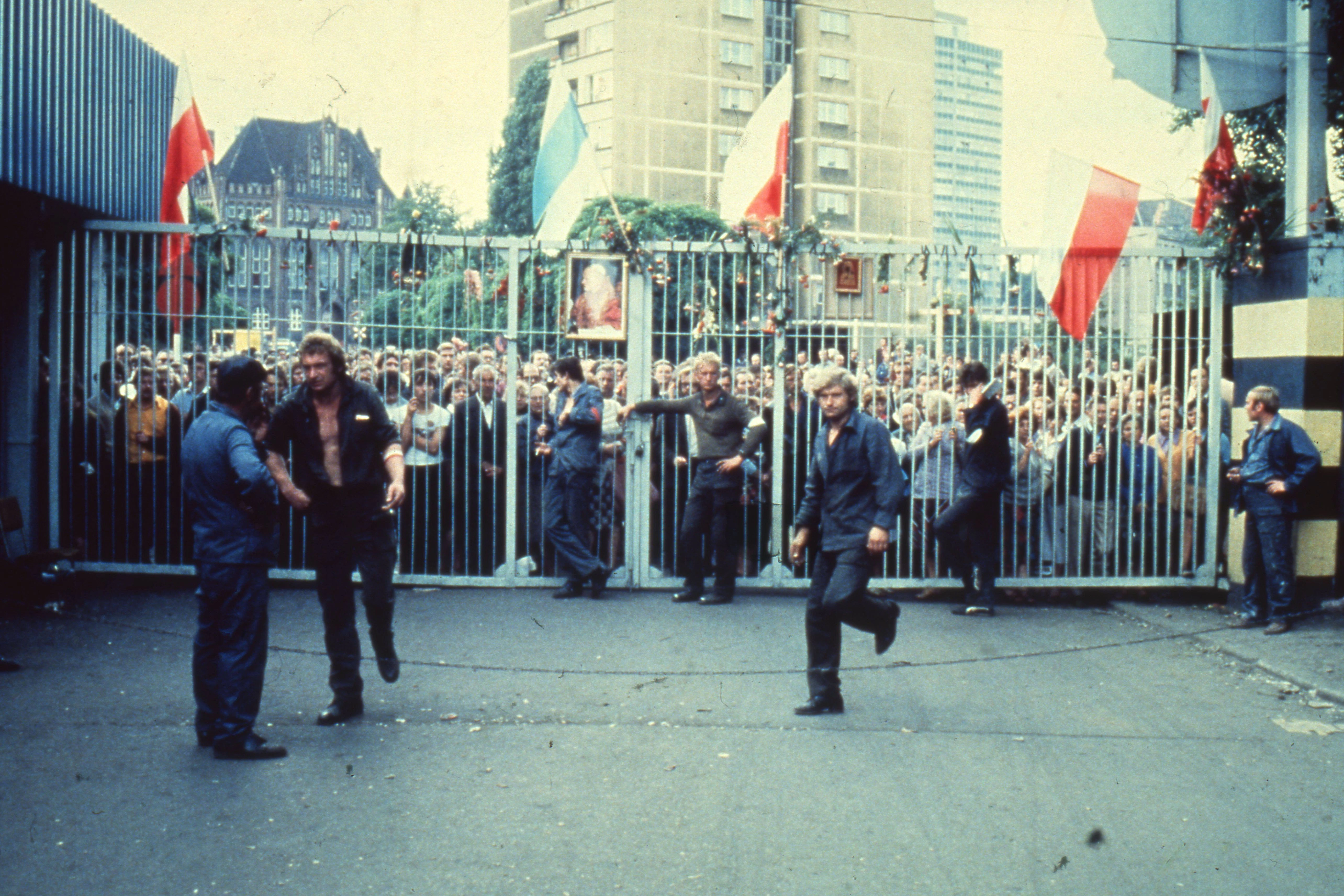 Streikende Arbeiter in Polen, 1980