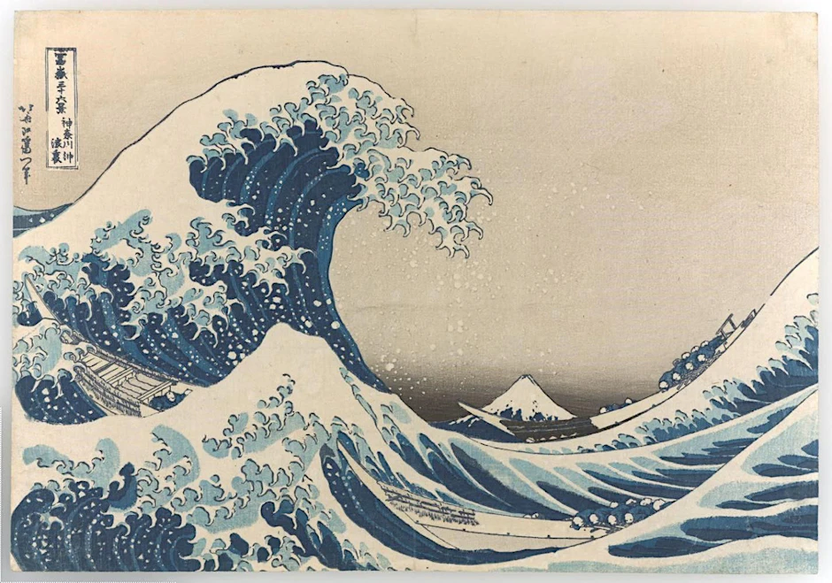 Katsushika Hokusai: „Unter der Welle im Meer vor Kanagawa“, 1831
              