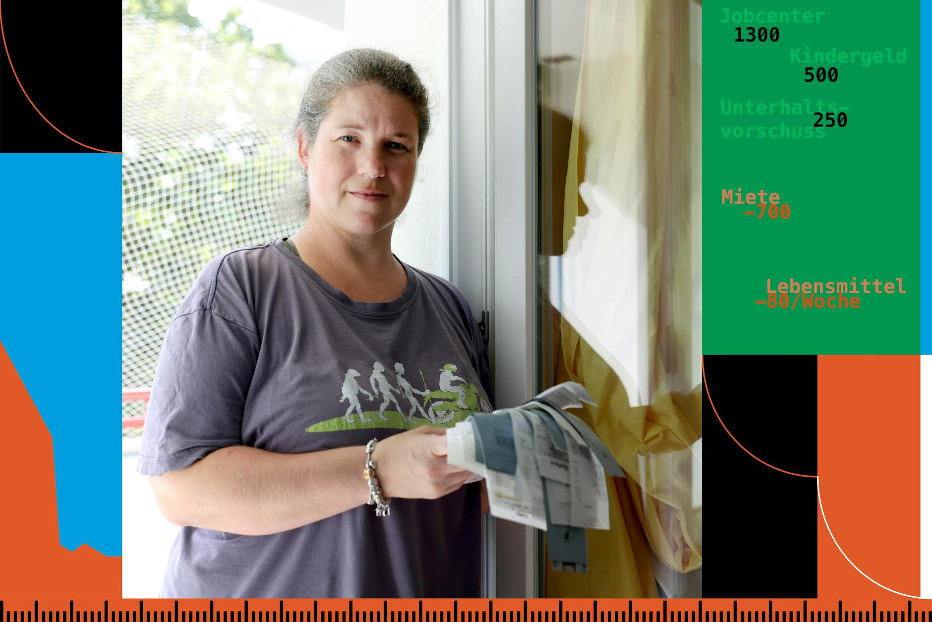 Jessica Laue (39) lebt mit ihren Kindern in Marzahn. Die Alleinerziehende bezieht Bürgergeld und muss dafür jede Quittung aufheben. 