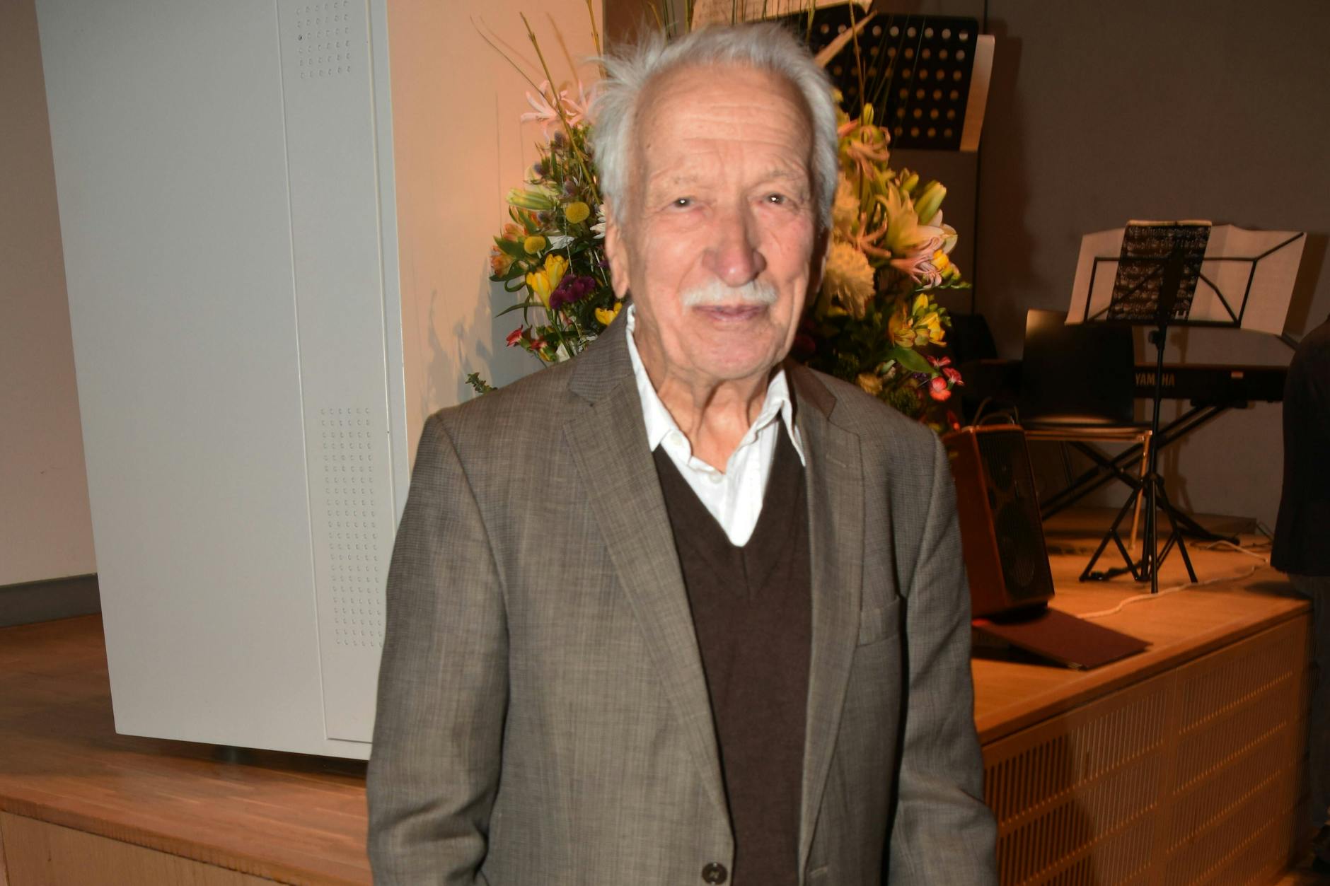 Holocaust-Überlebender Ernst Grube bei einem Empfang in München. Nach dem Krieg wurde der heute 90-Jährige in de BRD als Linksextremist verhaftet.