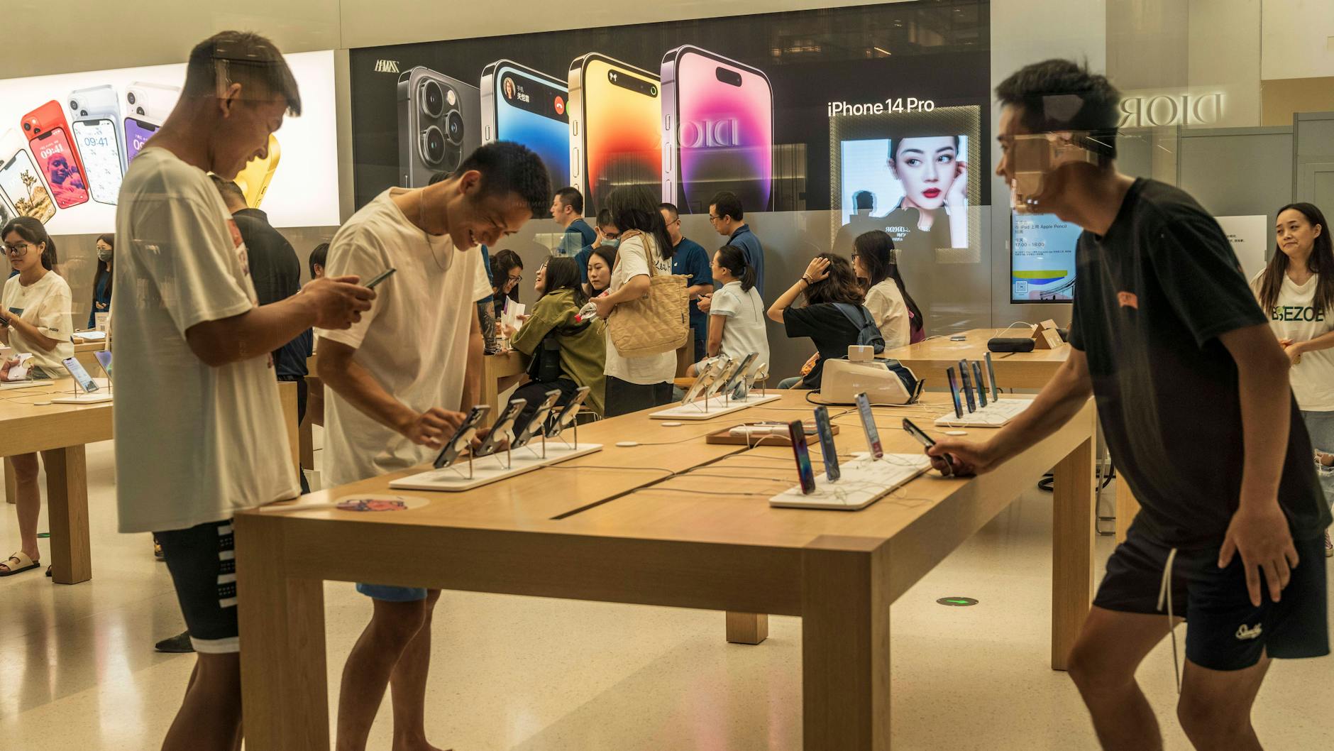 Ein Apple Store in China – hier einen Diebstahl zu begehen, erfordert ein solides Gebiss.