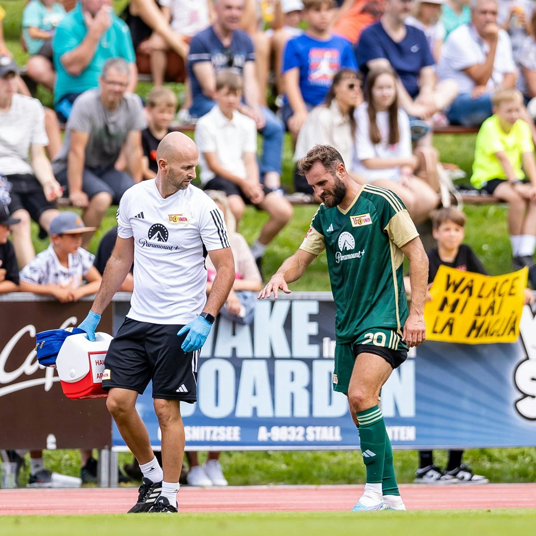 Bitter! Mit schmerzverzerrtem Gesicht musste Unions Lucas Tousart beim 1:0-Test gegen Udinese Calcio vom Platz gehen. 