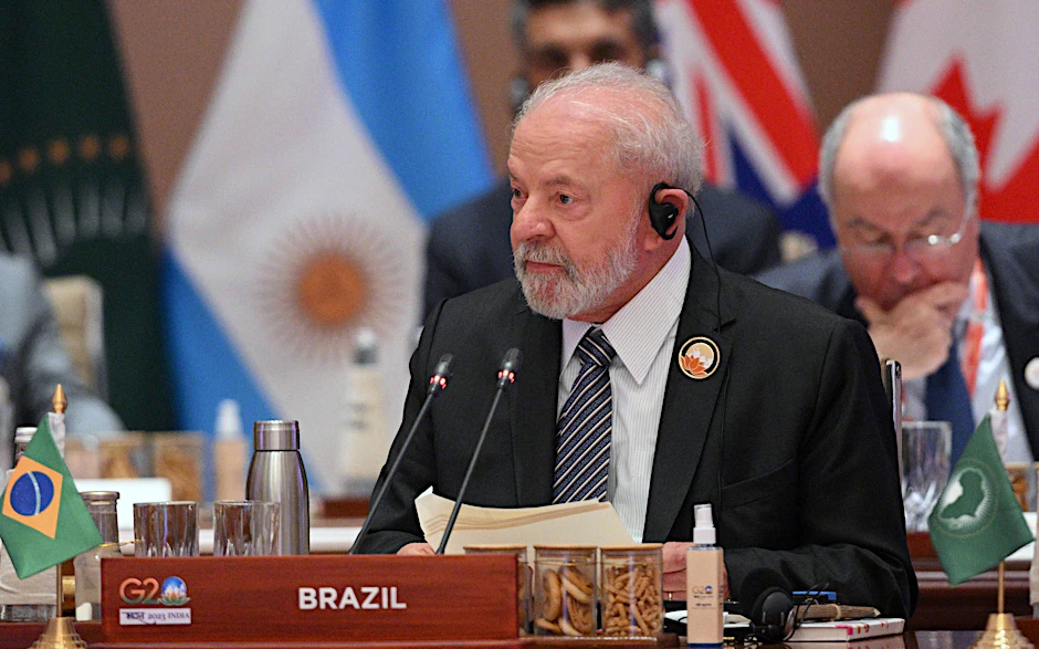 Brasiliens Präsident Luiz Inácio Lula da Silva beim G20-Gipfel in Neu-Delhi, Indien