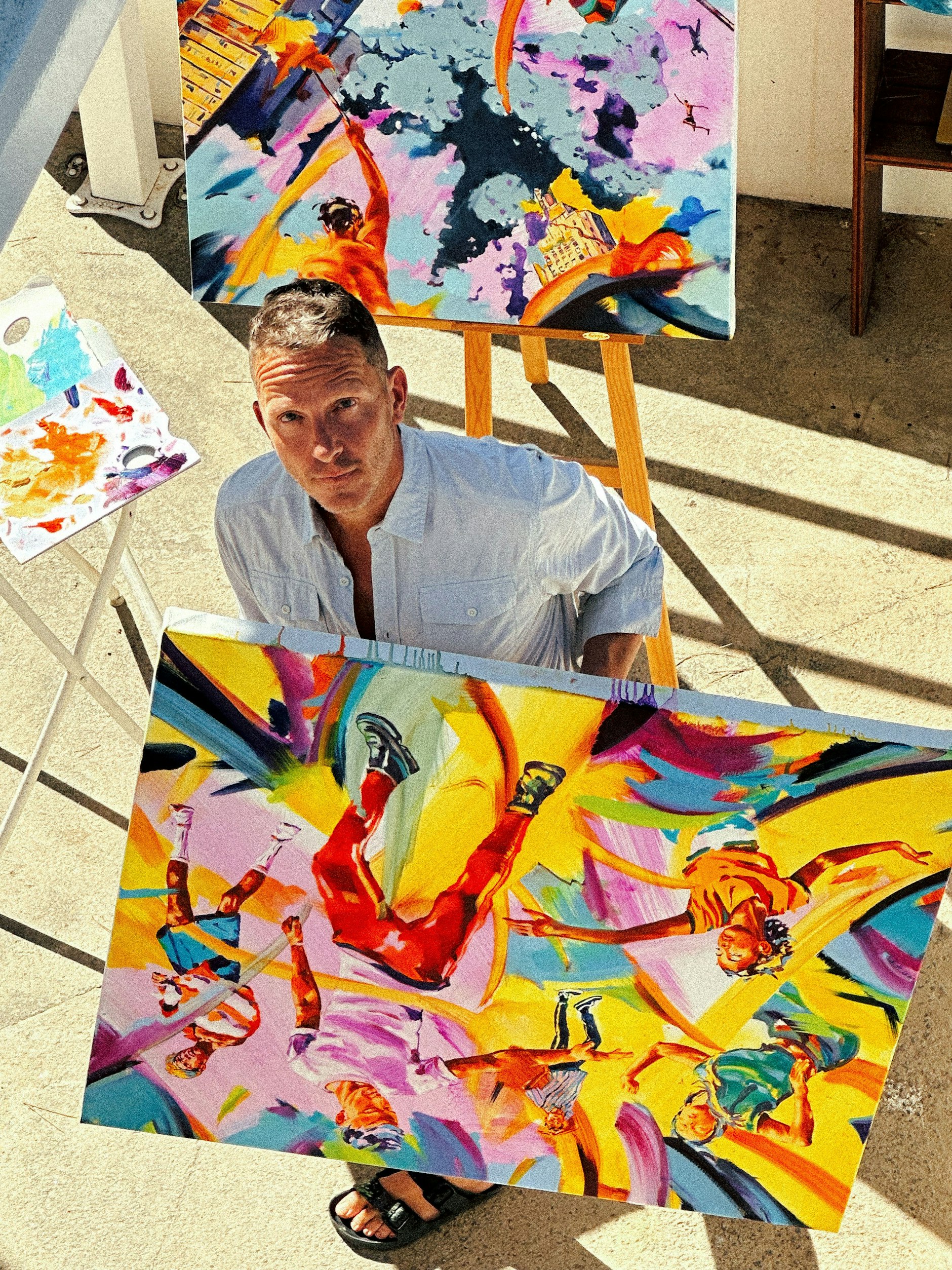 Norbert Bisky mit einem seiner Werke