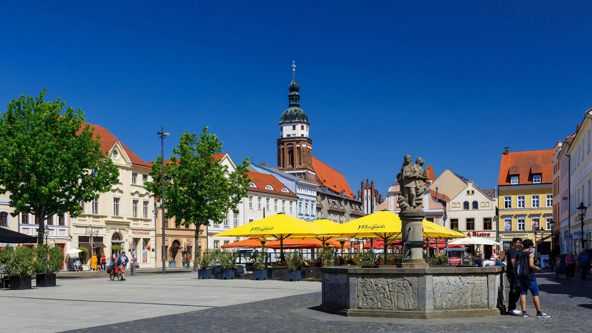 Der Stadtbrunnen in Cottbus – in diesem Bereich kam es immer wieder zu Vorfällen mit Betrunkenen.