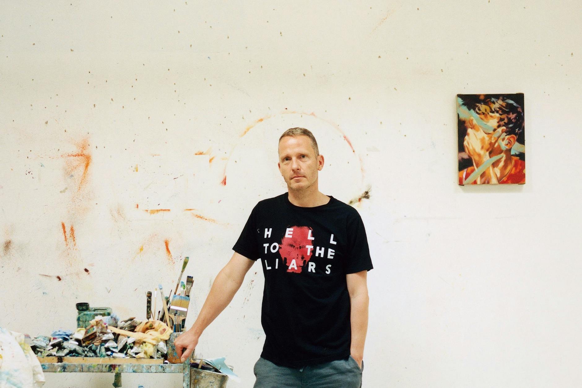 Der Maler Norbert Bisky in seinem Atelier in Berlin-Friedrichshain