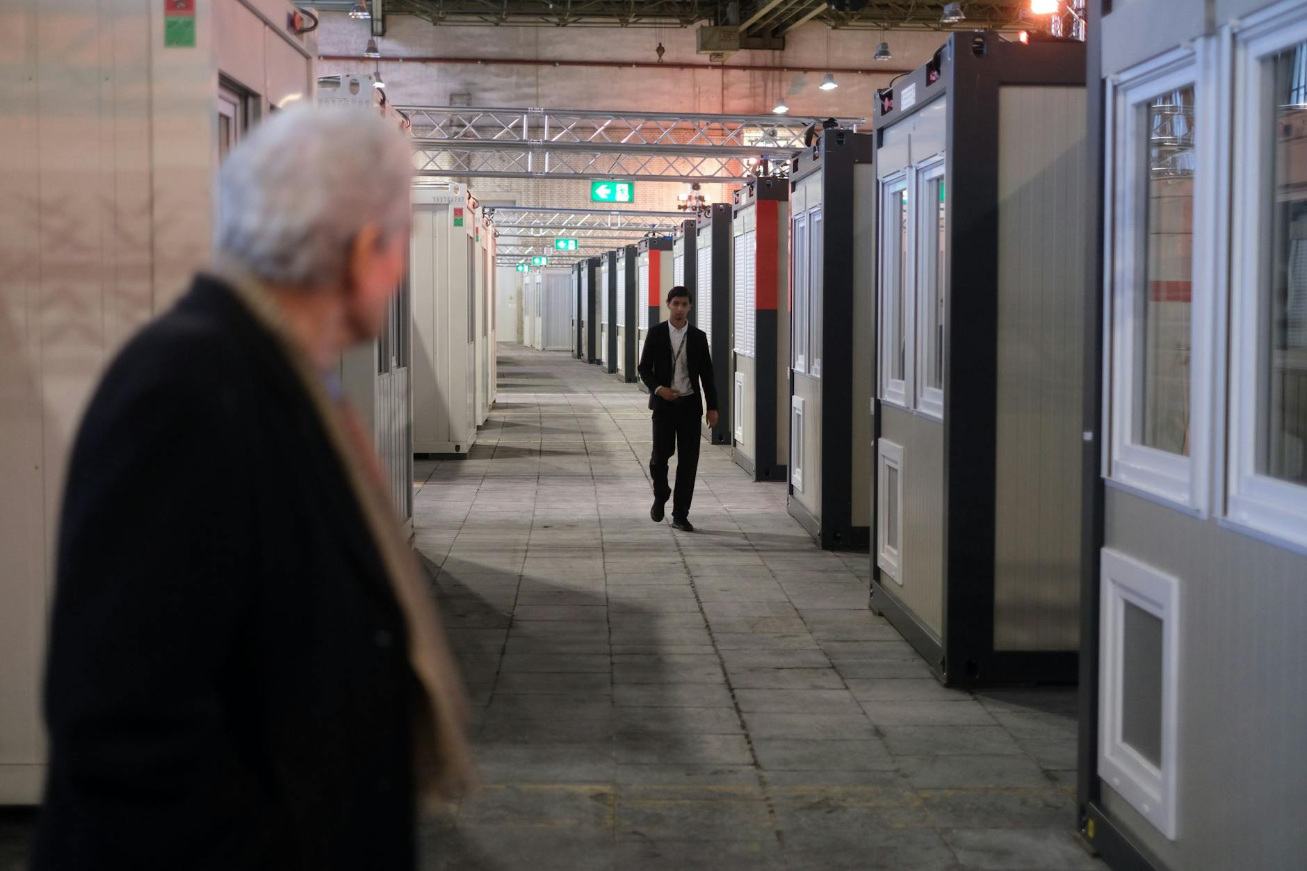 Flüchtlingsunterkunft in den Hangars von Tempelhof.